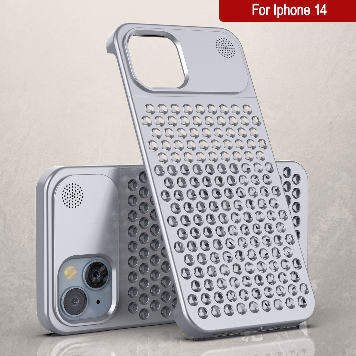 PunkCase for iPhone 14 Aluminum Alloy Case [Fortifier Extreme Series] Ultra Durable Cover [Silver]