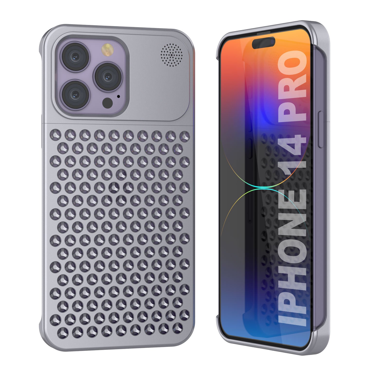 PunkCase for iPhone 14 Pro Aluminum Alloy Case [Fortifier Extreme Series] Ultra Durable Cover [Silver]