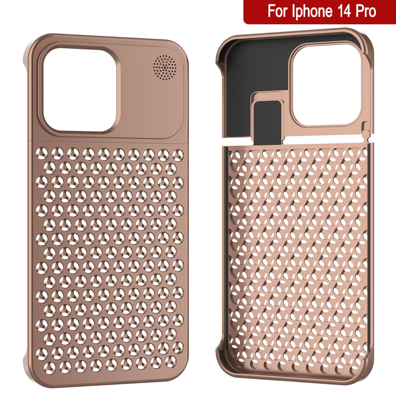 PunkCase for iPhone 14 Pro Aluminum Alloy Case [Fortifier Extreme Series] Ultra Durable Cover [Bronze]