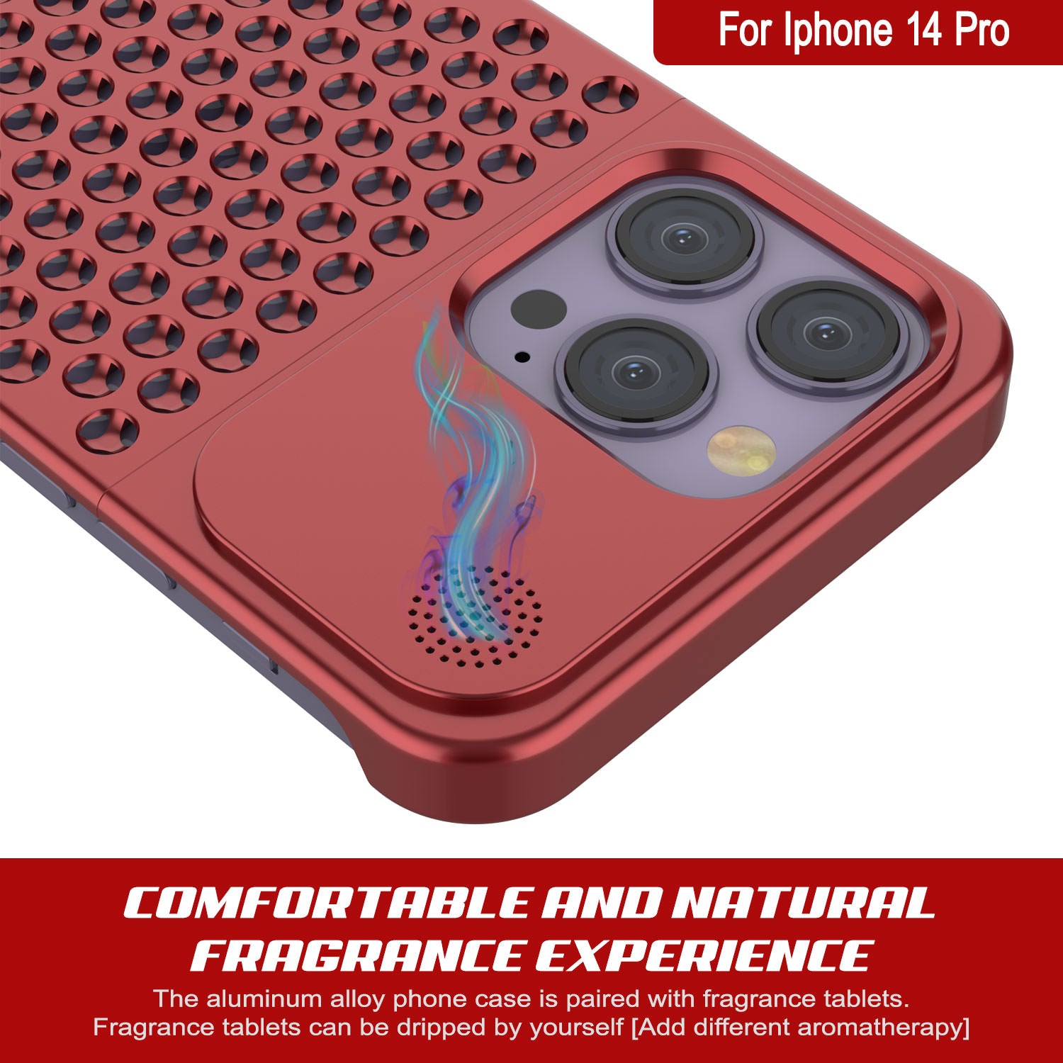 PunkCase for iPhone 14 Pro Aluminum Alloy Case [Fortifier Extreme Series] Ultra Durable Cover [Red]