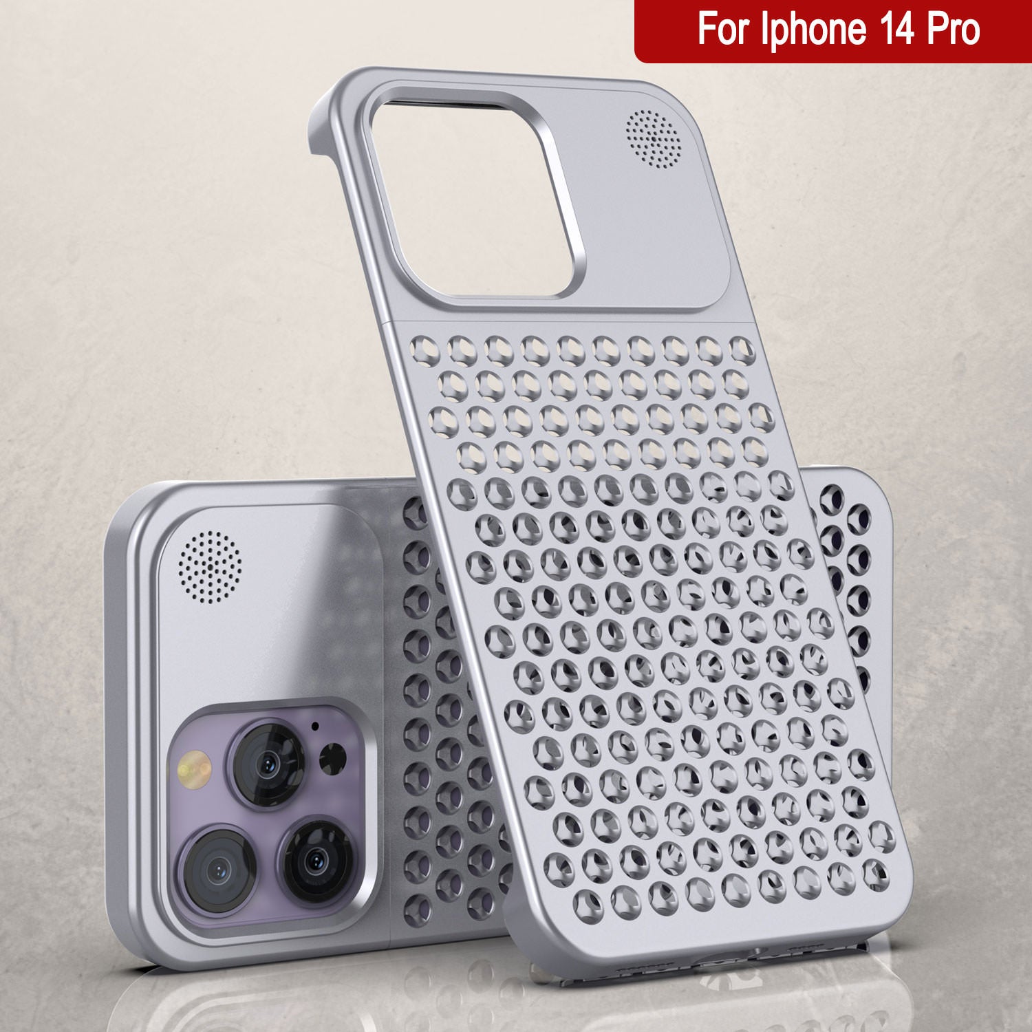 PunkCase for iPhone 14 Pro Aluminum Alloy Case [Fortifier Extreme Series] Ultra Durable Cover [Silver]