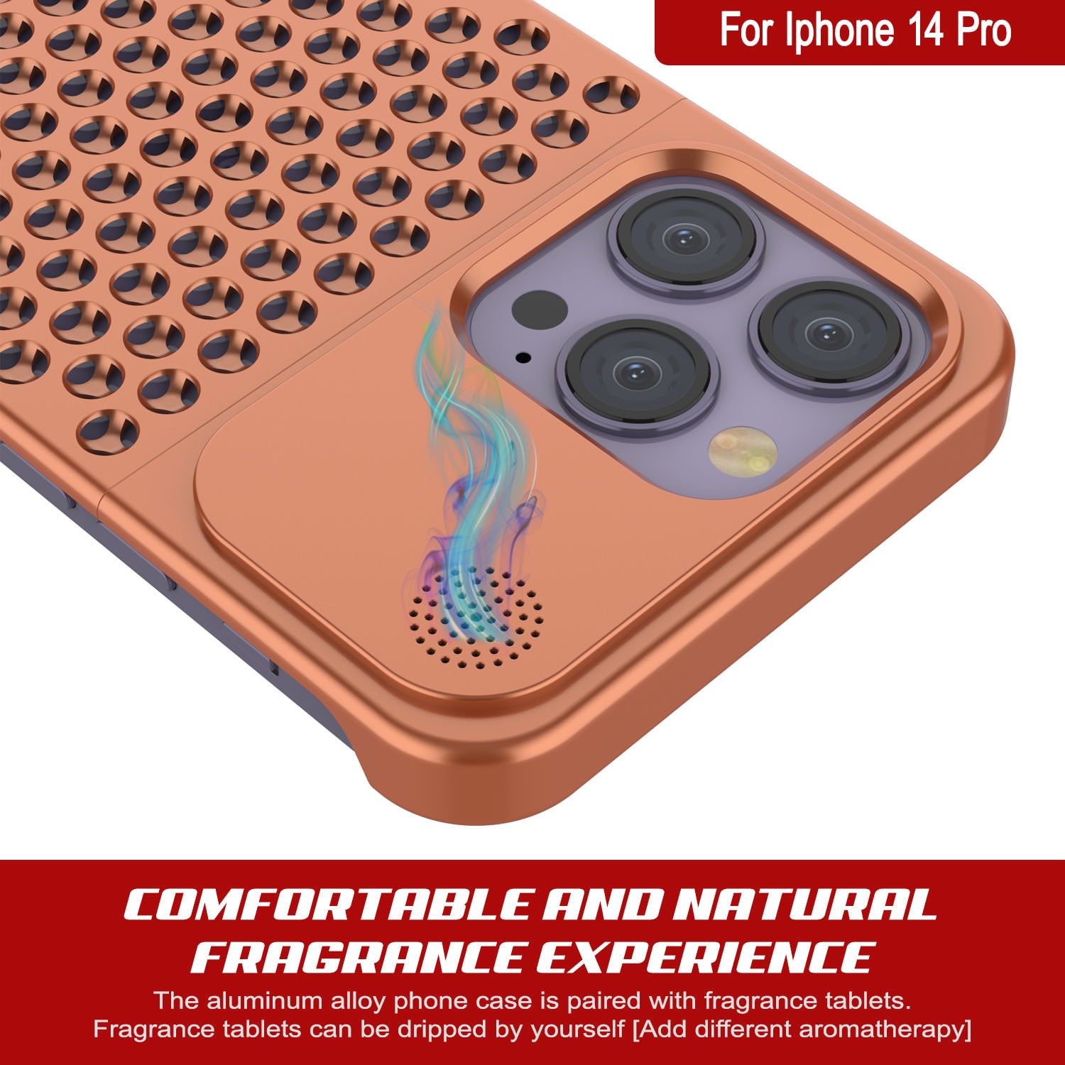 PunkCase for iPhone 14 Pro Aluminum Alloy Case [Fortifier Extreme Series] Ultra Durable Cover [Orange]