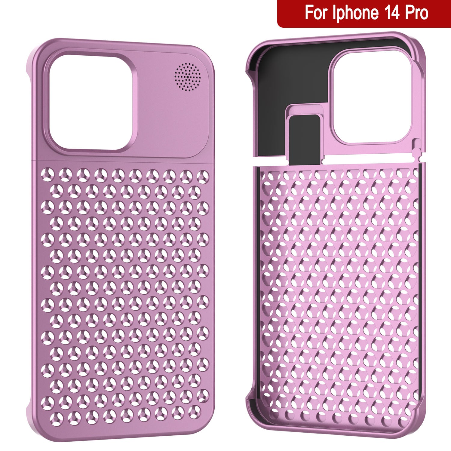 PunkCase for iPhone 14 Pro Aluminum Alloy Case [Fortifier Extreme Series] Ultra Durable Cover [Pink]