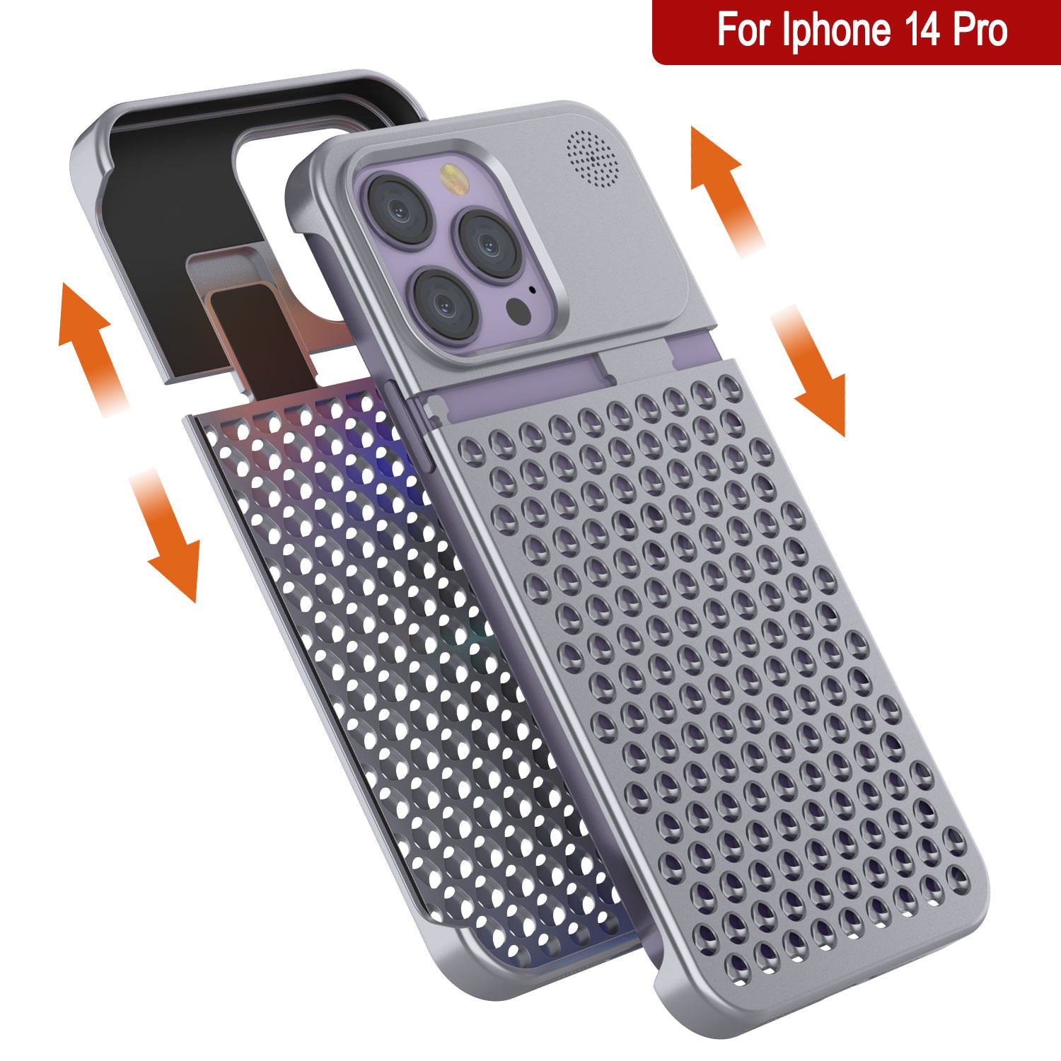 PunkCase for iPhone 14 Pro Aluminum Alloy Case [Fortifier Extreme Series] Ultra Durable Cover [Silver]