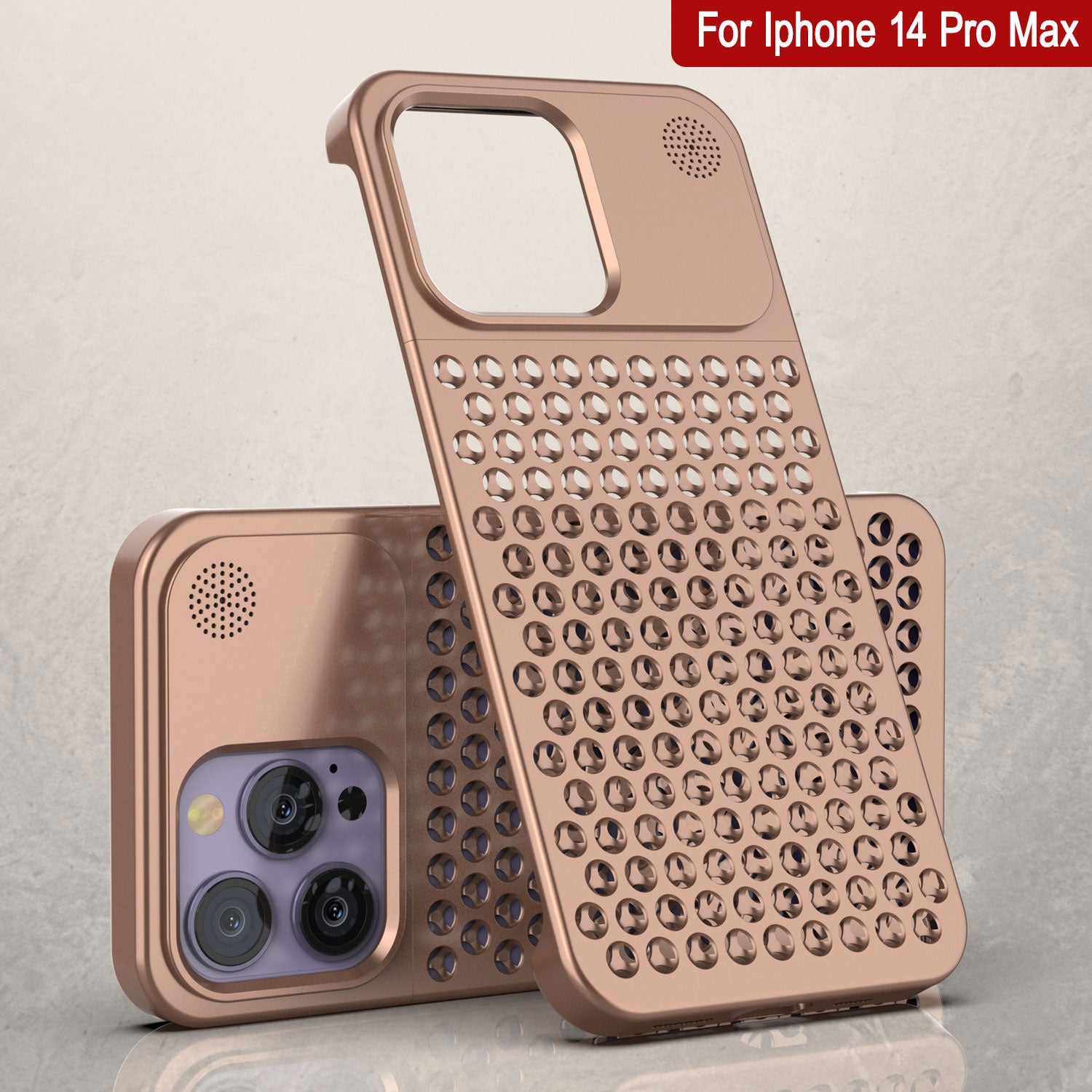 PunkCase for iPhone 14 Pro Max Aluminum Alloy Case [Fortifier Extreme Series] Ultra Durable Cover [Bronze]