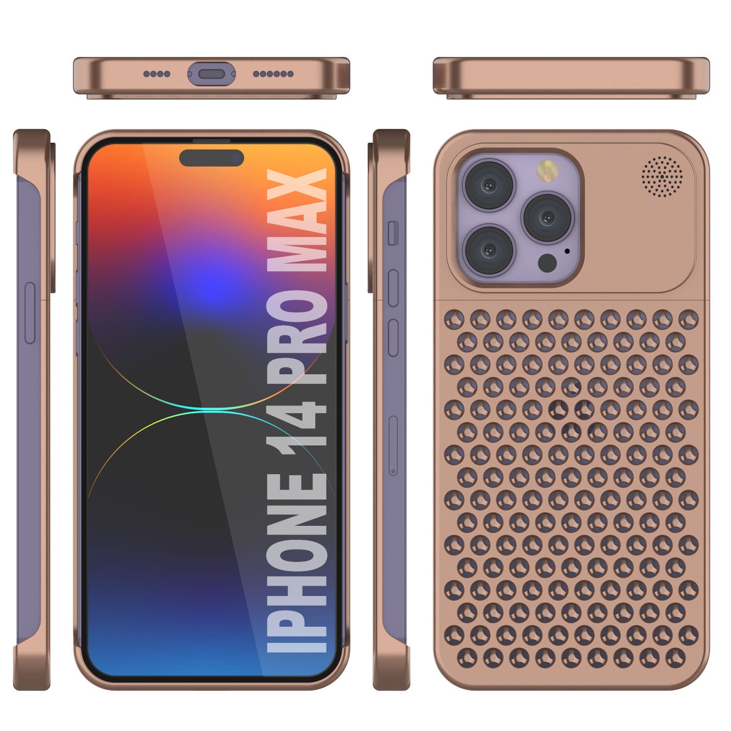 PunkCase for iPhone 14 Pro Max Aluminum Alloy Case [Fortifier Extreme Series] Ultra Durable Cover [Bronze]
