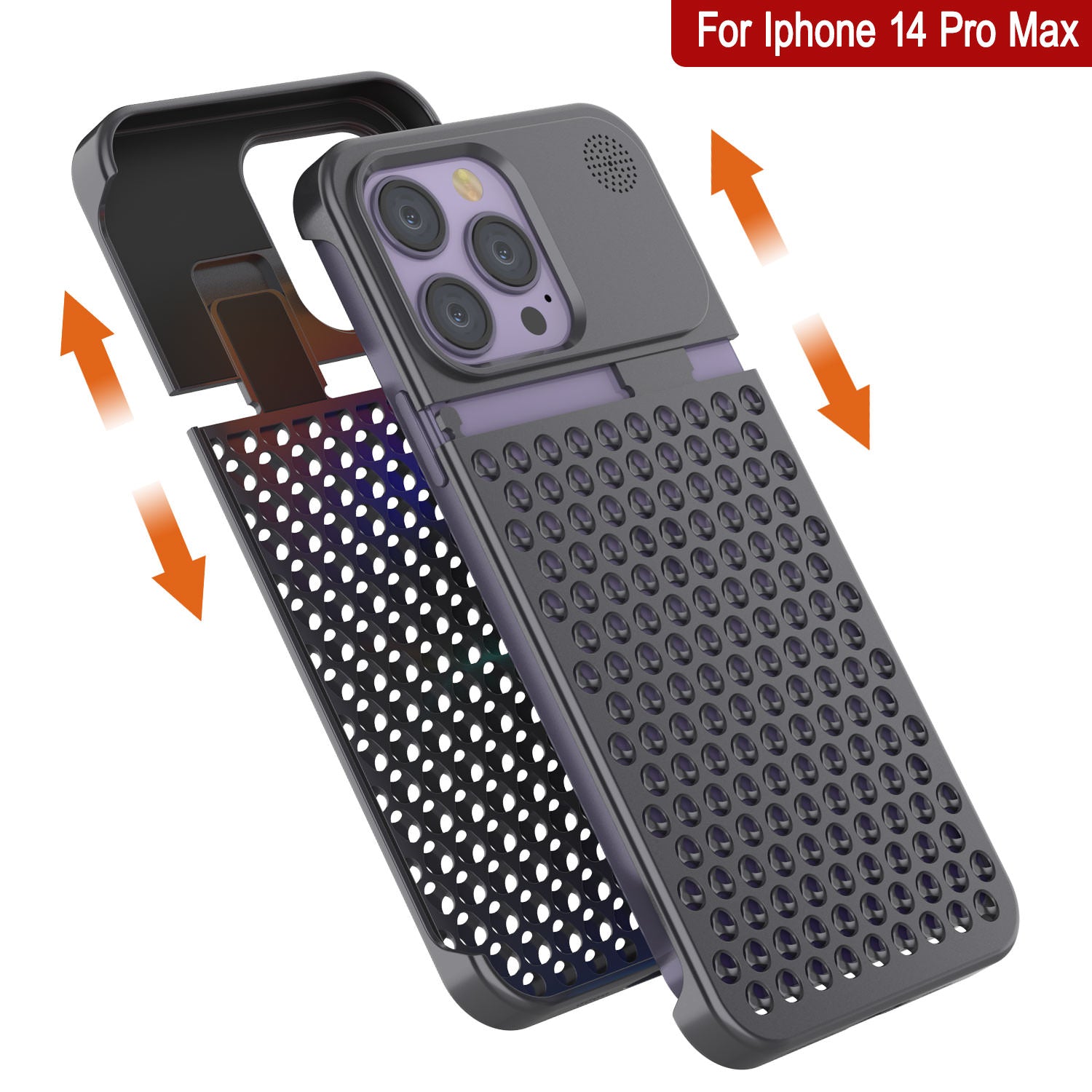 PunkCase for iPhone 14 Pro Max Aluminum Alloy Case [Fortifier Extreme Series] Ultra Durable Cover [Grey]