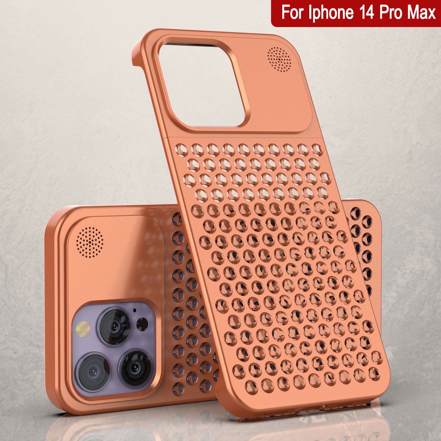 PunkCase for iPhone 14 Pro Max Aluminum Alloy Case [Fortifier Extreme Series] Ultra Durable Cover [Orange]