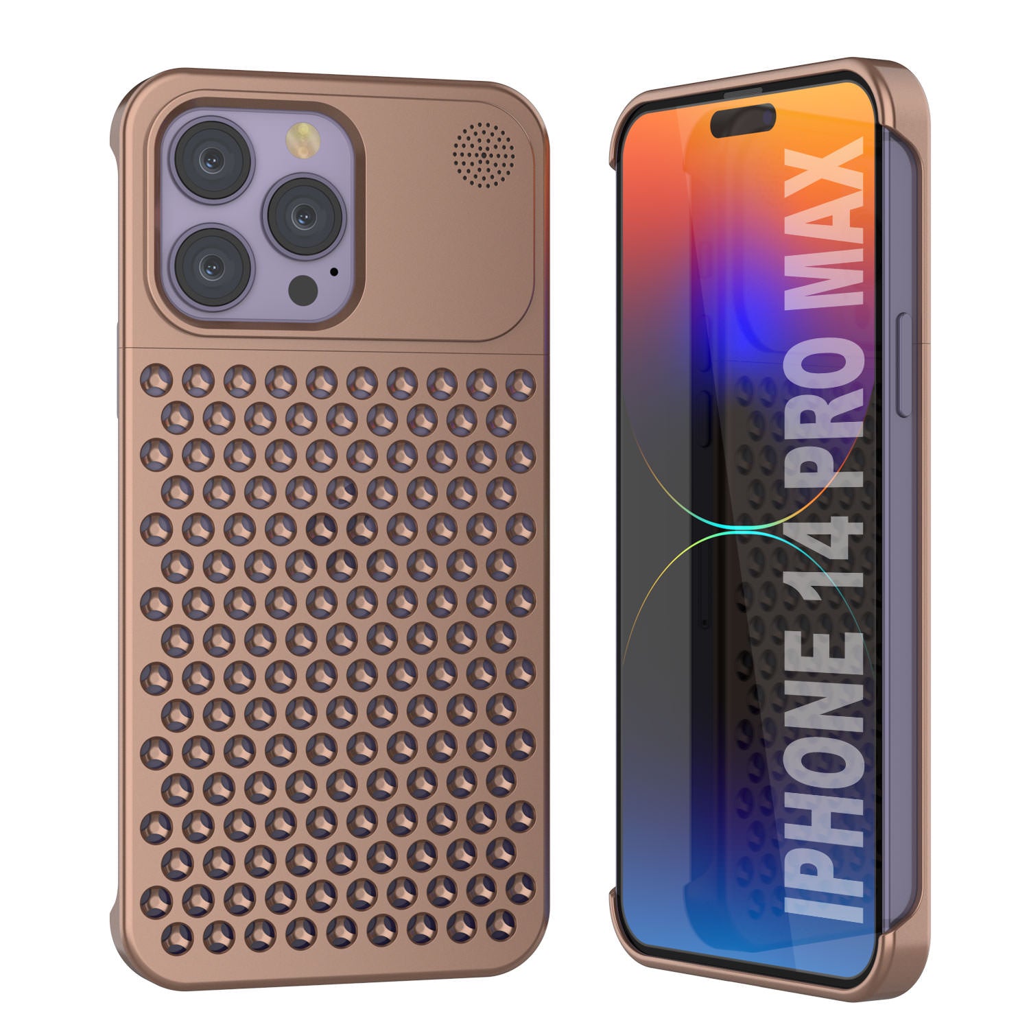 PunkCase for iPhone 14 Pro Max Aluminum Alloy Case [Fortifier Extreme Series] Ultra Durable Cover [Bronze]