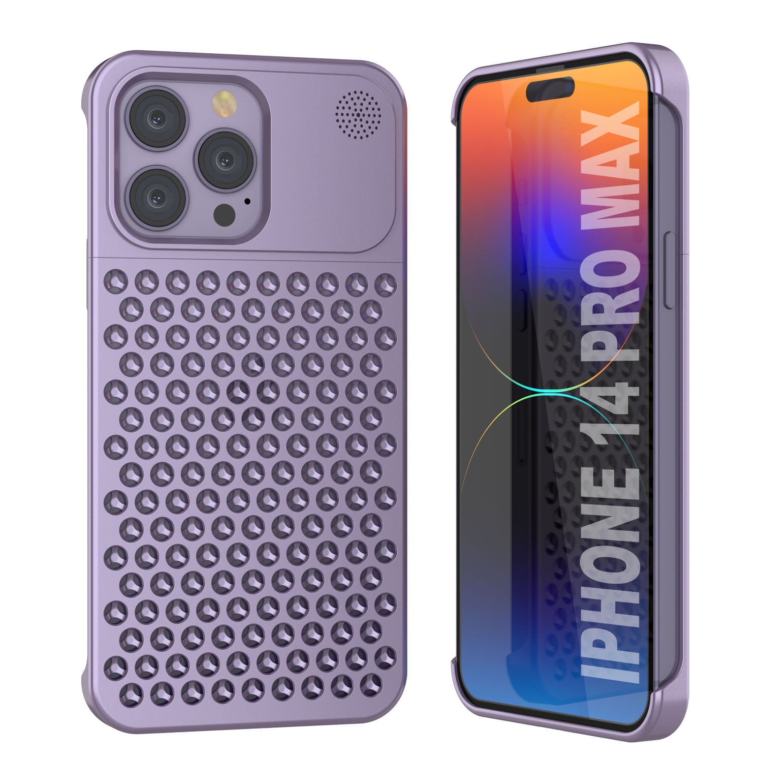 PunkCase for iPhone 14 Pro Max Aluminum Alloy Case [Fortifier Extreme Series] Ultra Durable Cover [Liliac]