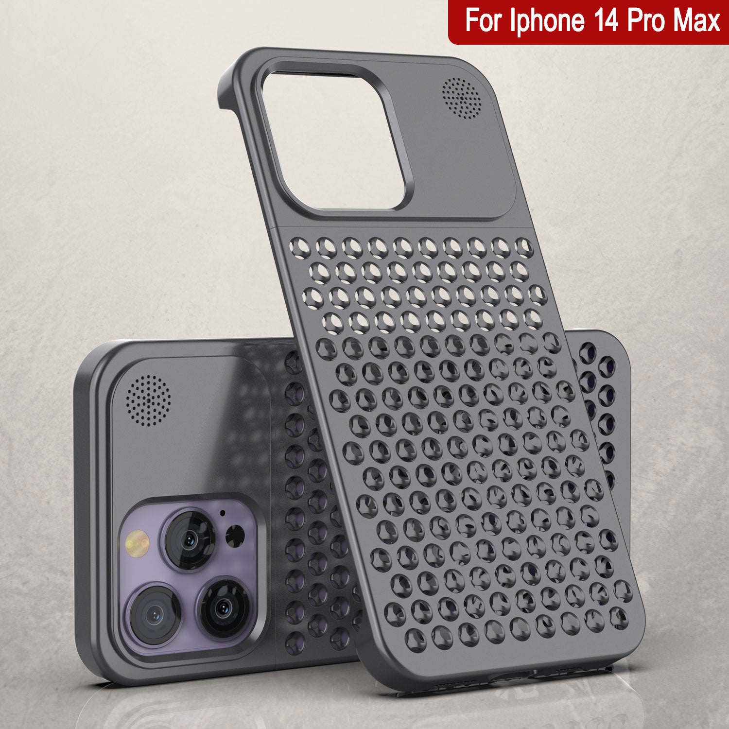 PunkCase for iPhone 14 Pro Max Aluminum Alloy Case [Fortifier Extreme Series] Ultra Durable Cover [Grey]