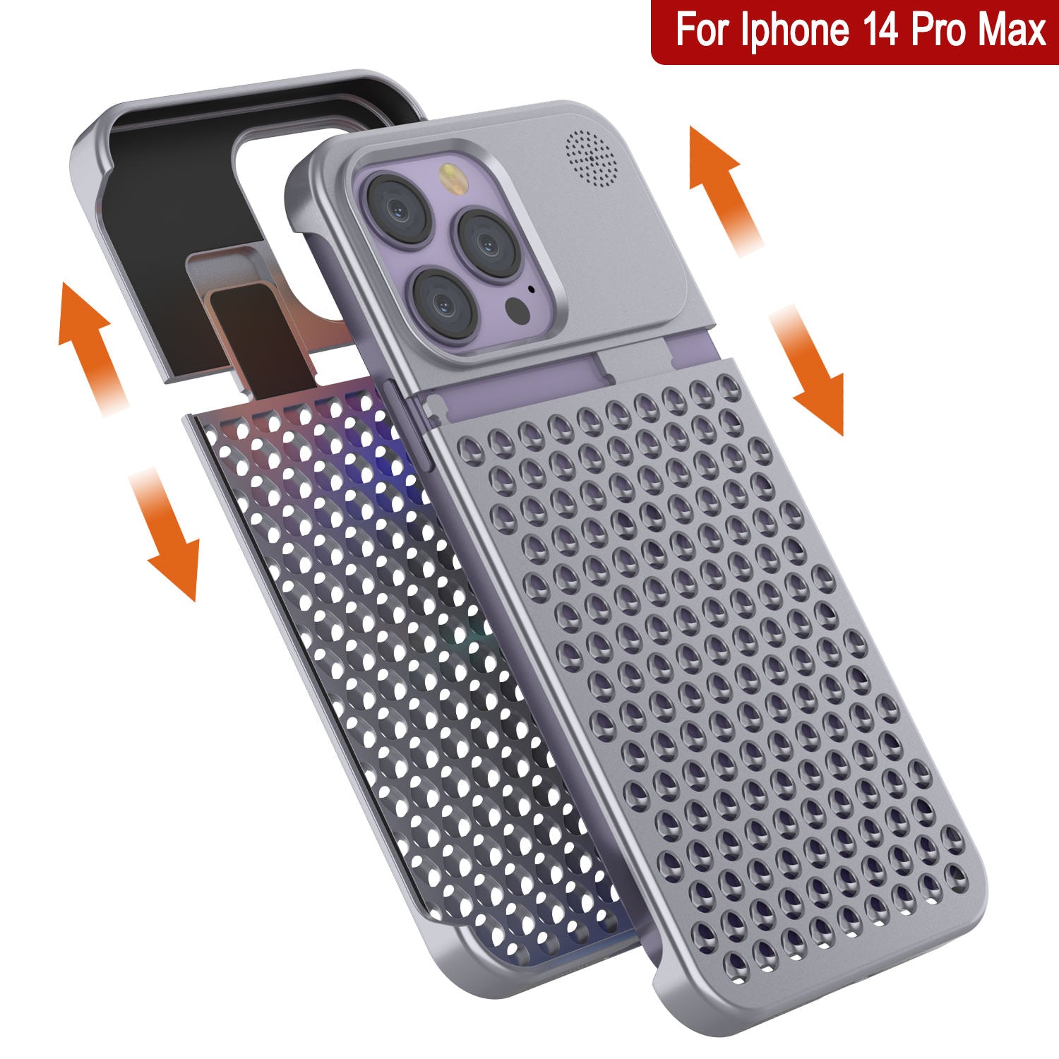 PunkCase for iPhone 14 Pro Max Aluminum Alloy Case [Fortifier Extreme Series] Ultra Durable Cover [Silver]