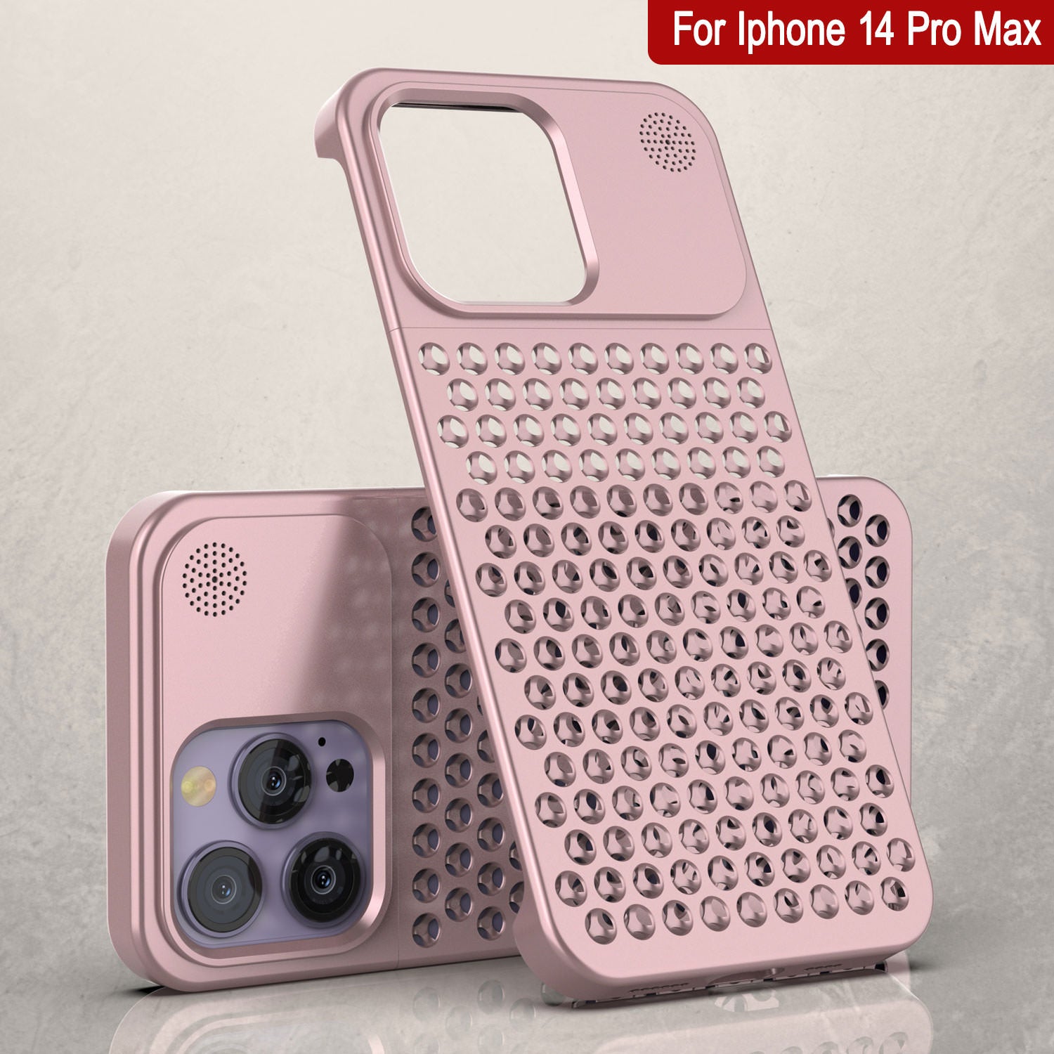 PunkCase for iPhone 14 Pro Max Aluminum Alloy Case [Fortifier Extreme Series] Ultra Durable Cover [Rose-Gold]