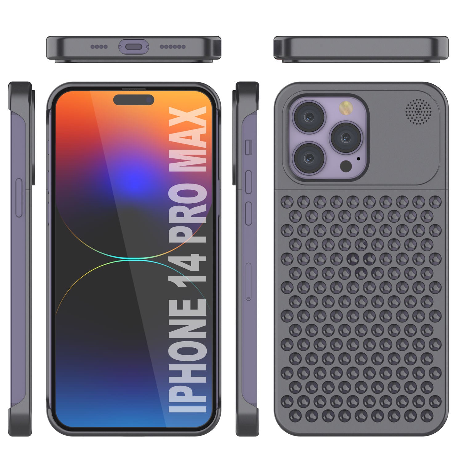 PunkCase for iPhone 14 Pro Max Aluminum Alloy Case [Fortifier Extreme Series] Ultra Durable Cover [Grey]