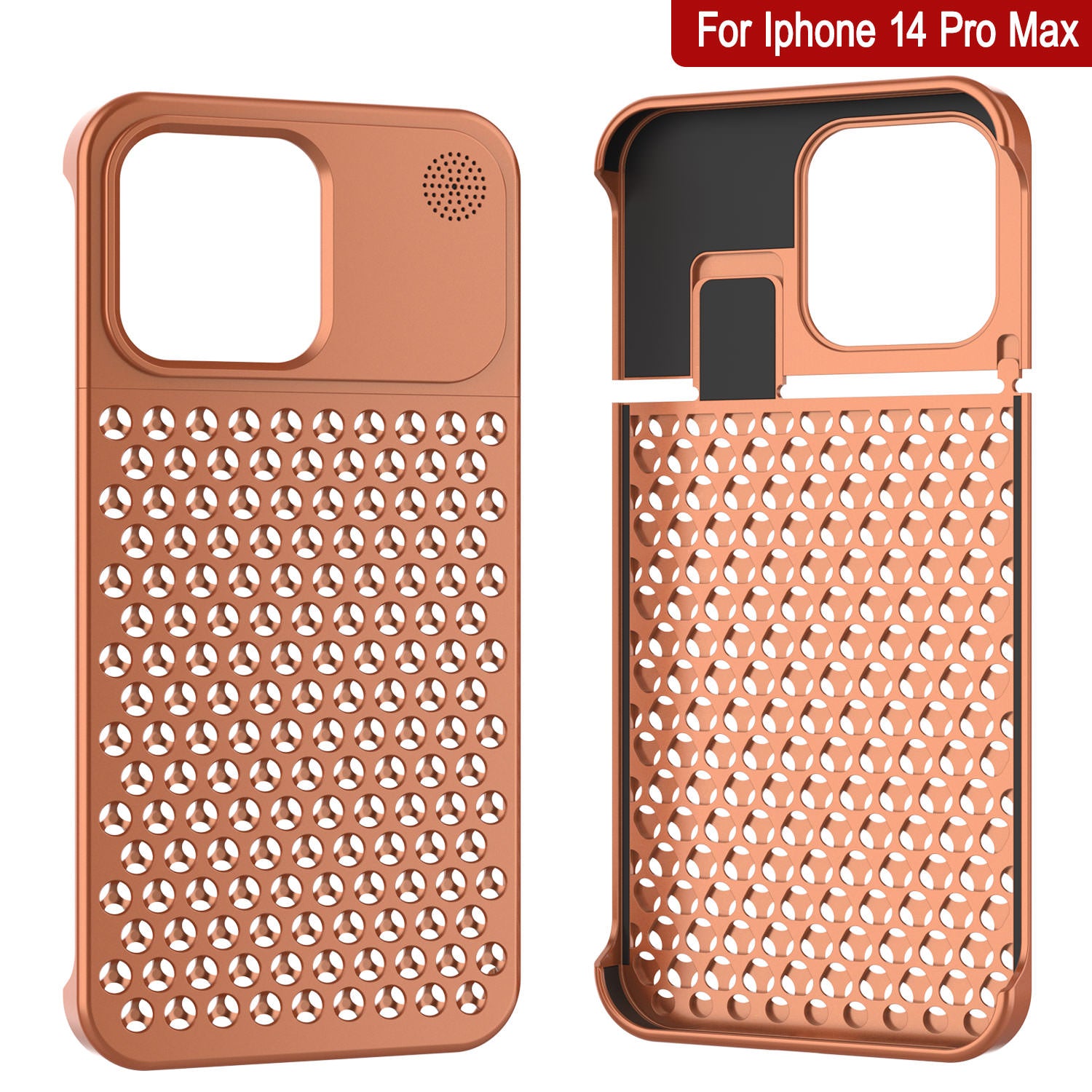 PunkCase for iPhone 14 Pro Max Aluminum Alloy Case [Fortifier Extreme Series] Ultra Durable Cover [Orange]