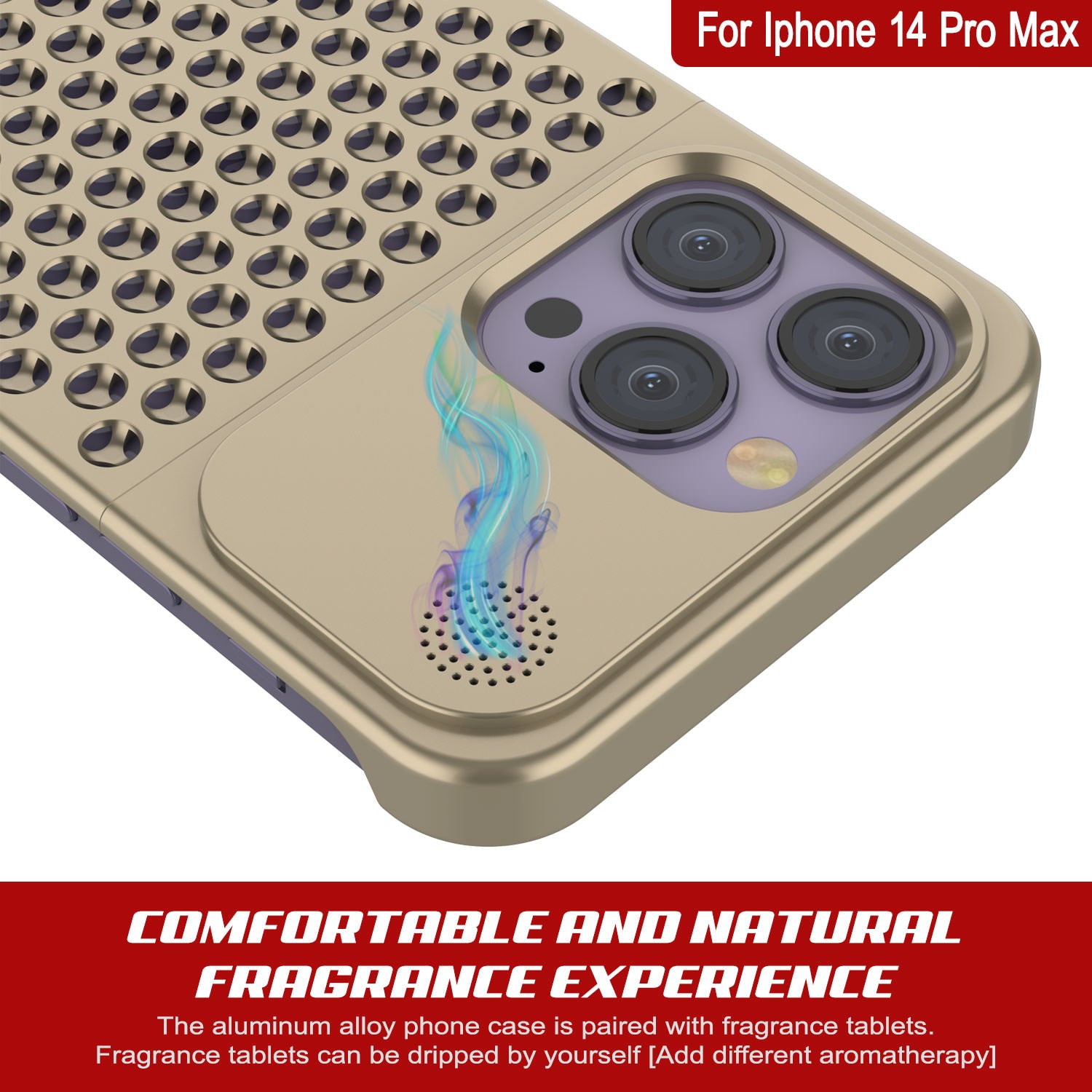 PunkCase for iPhone 14 Pro Max Aluminum Alloy Case [Fortifier Extreme Series] Ultra Durable Cover [Gold]