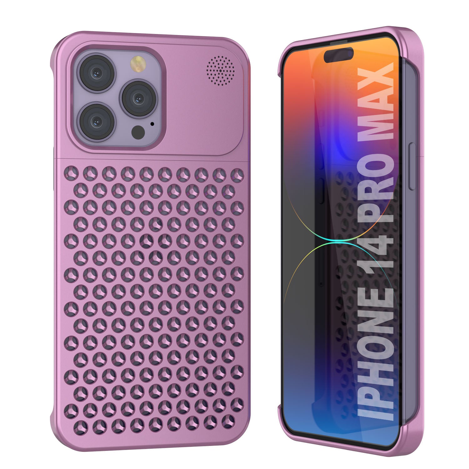 PunkCase for iPhone 14 Pro Max Aluminum Alloy Case [Fortifier Extreme Series] Ultra Durable Cover [Pink]