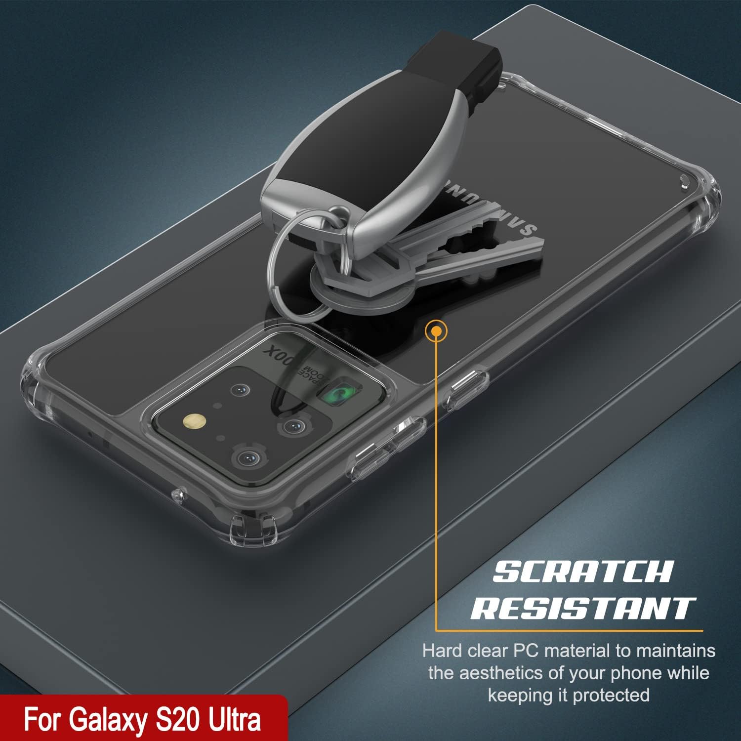 PunkCase Galaxy S20 Ultra Case [Air Hybrid II Series] Clear Protective Hard Shell