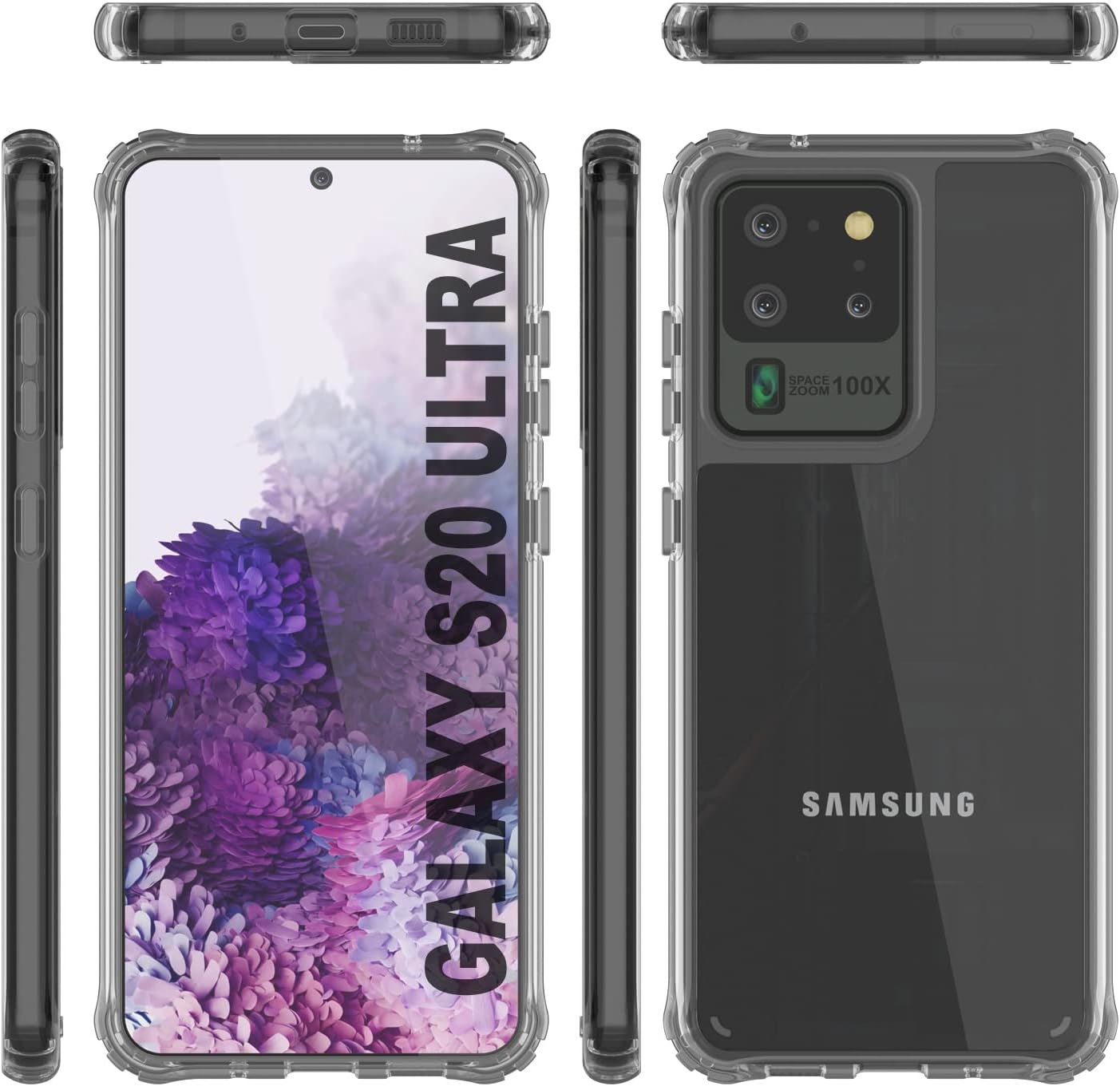PunkCase Galaxy S20 Ultra Case [Air Hybrid II Series] Clear Protective Hard Shell