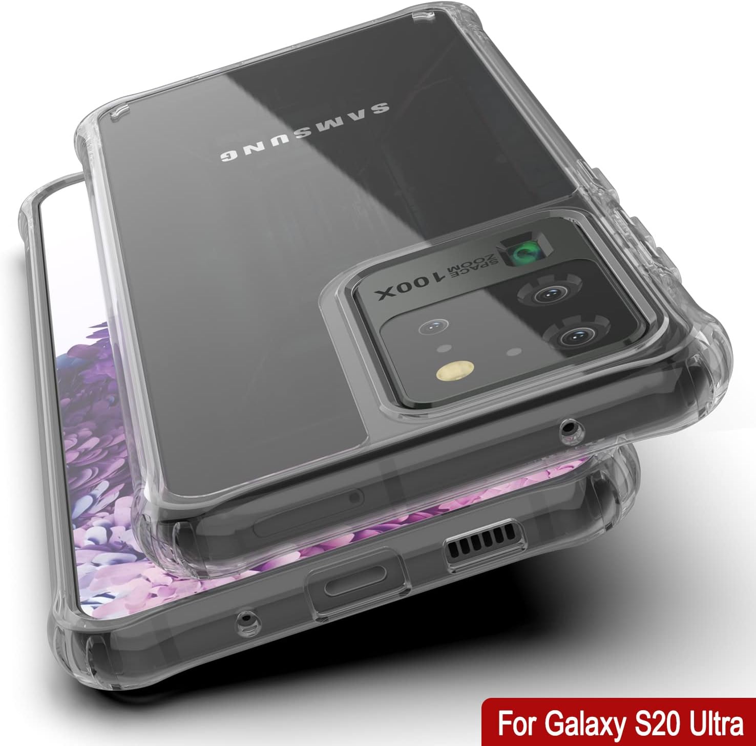 PunkCase Galaxy S20 Ultra Case [Air Hybrid II Series] Clear Protective Hard Shell
