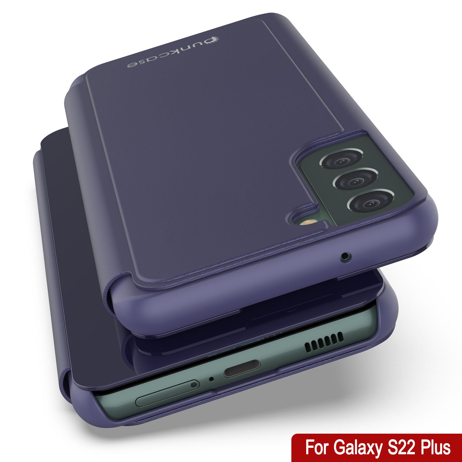 Punkcase Galaxy S22+ Plus Reflector Case Protective Flip Cover [Purple]