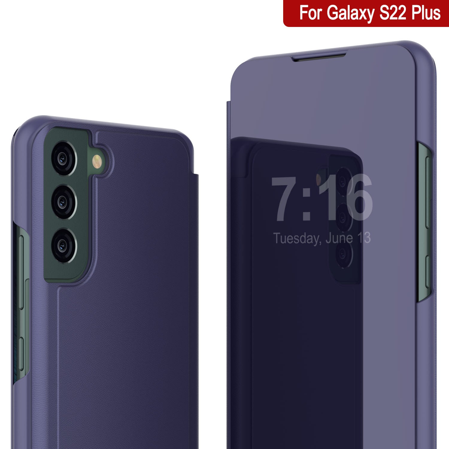 Punkcase Galaxy S22+ Plus Reflector Case Protective Flip Cover [Purple]