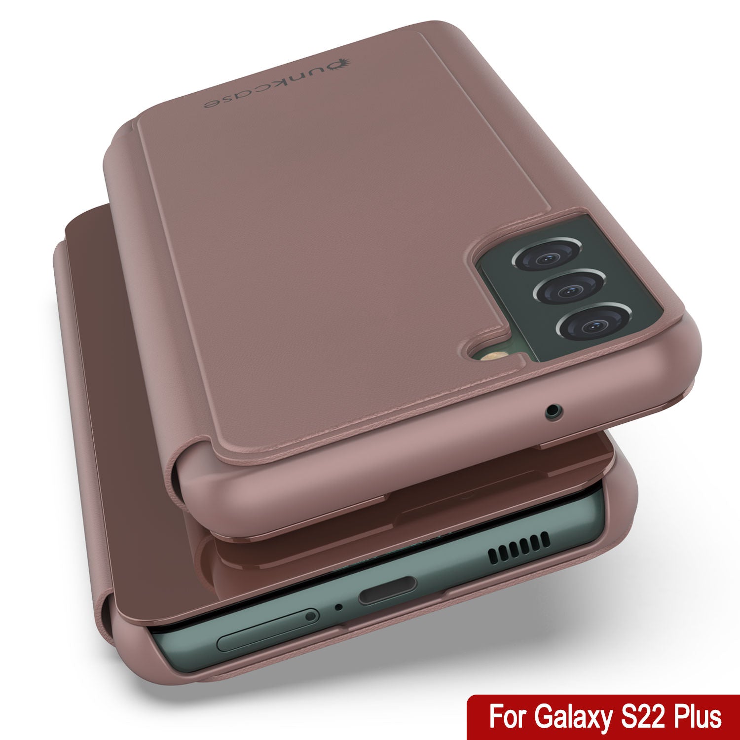Punkcase Galaxy S22+ Plus Reflector Case Protective Flip Cover [Rose]