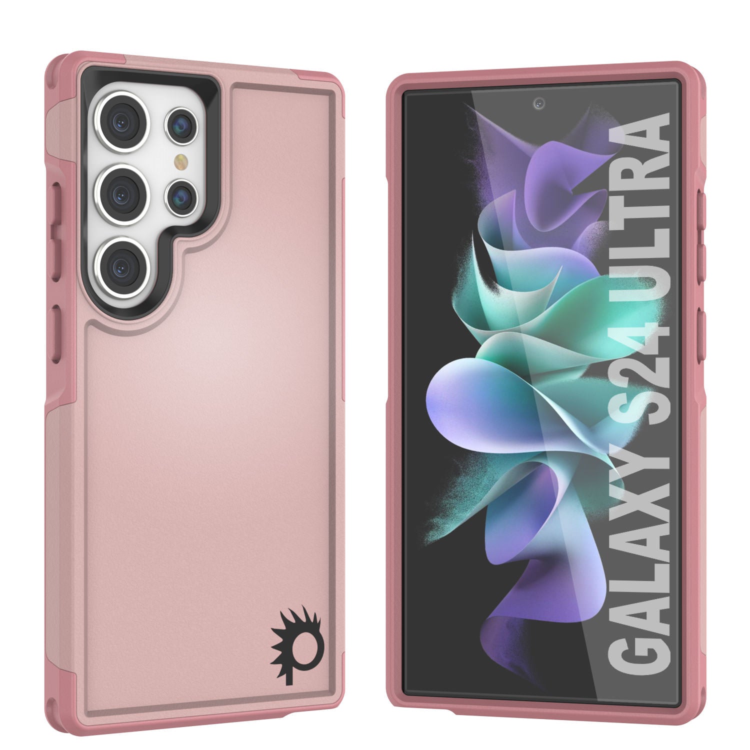 PunkCase Galaxy S24 Ultra Case, [Spartan 2.0 Series] Clear Rugged Heavy Duty Cover [Pink]