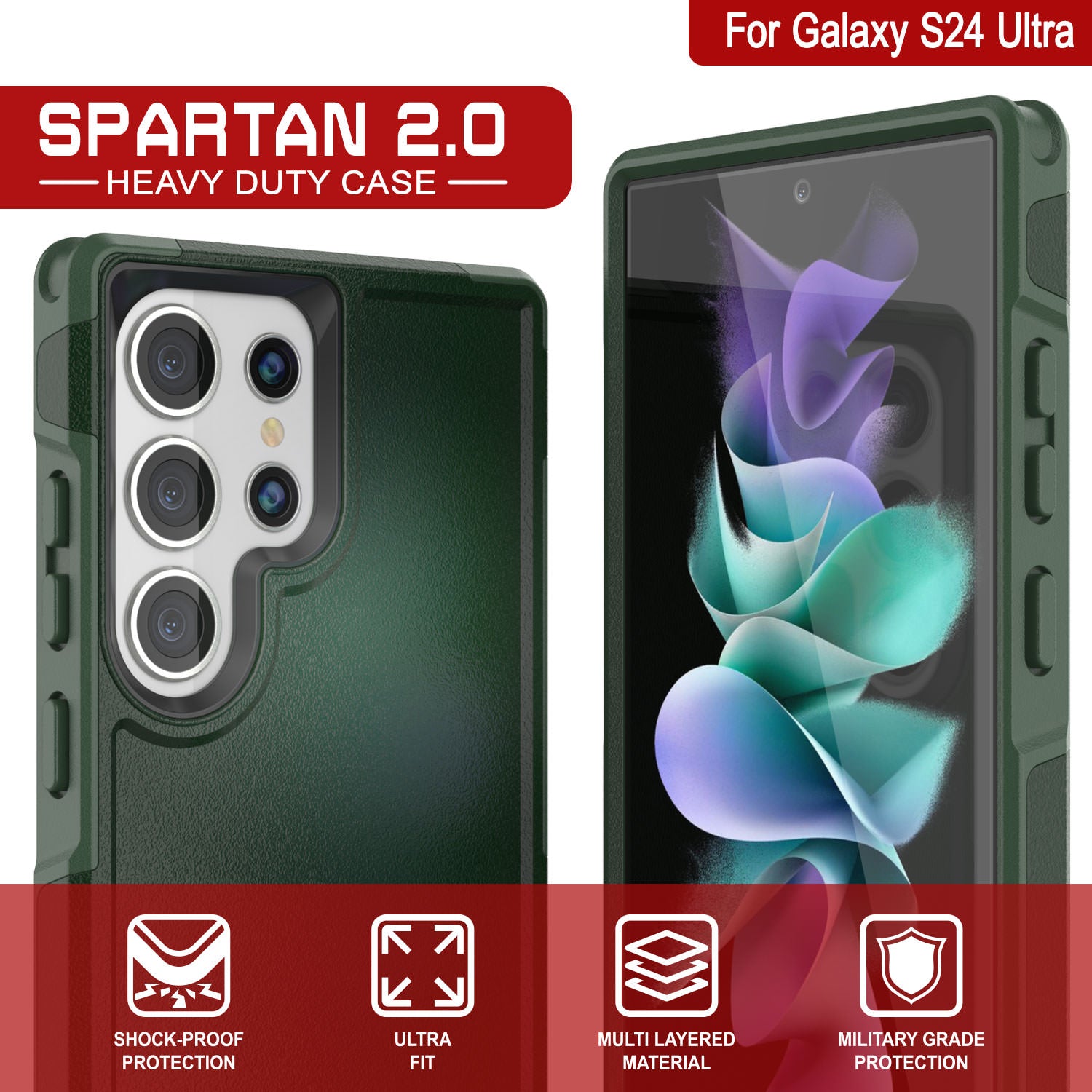 PunkCase Galaxy S24 Ultra Case, [Spartan 2.0 Series] Clear Rugged Heav –  punkcase