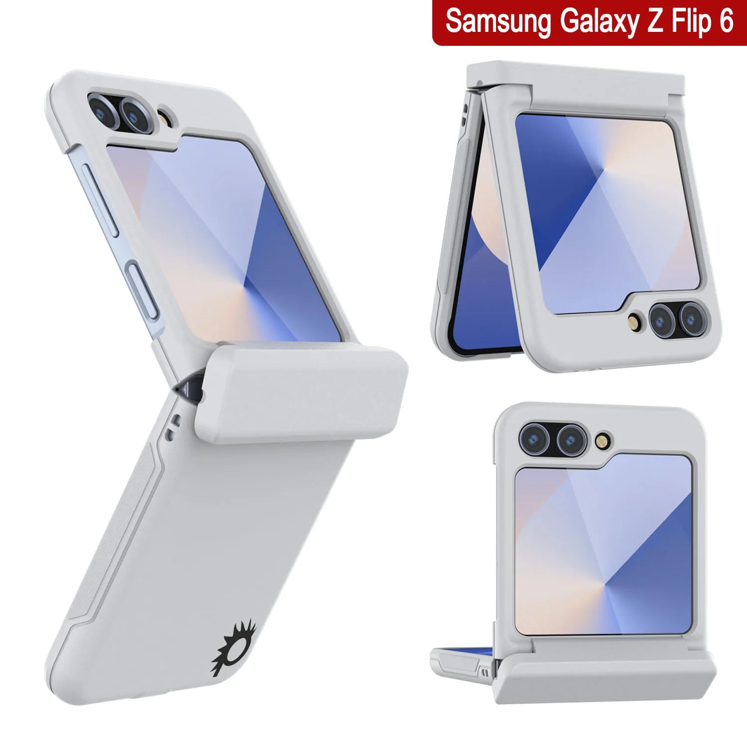 Galaxy Z Flip6 Card Holder Case [Crystal CardSlot Series] [Slim Fit] [White]