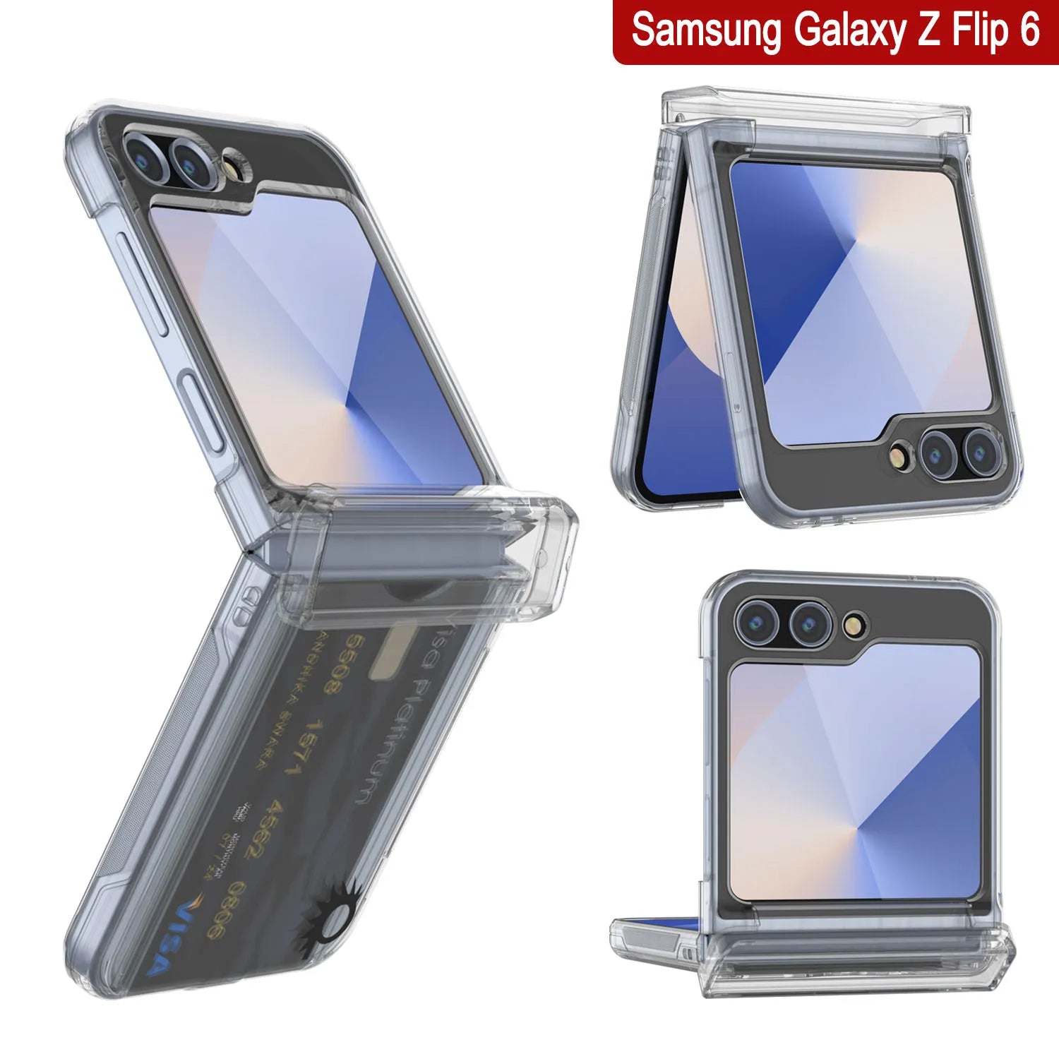 Galaxy Z Flip6 Card Holder Case [Crystal CardSlot Series] [Slim Fit] [Clear]