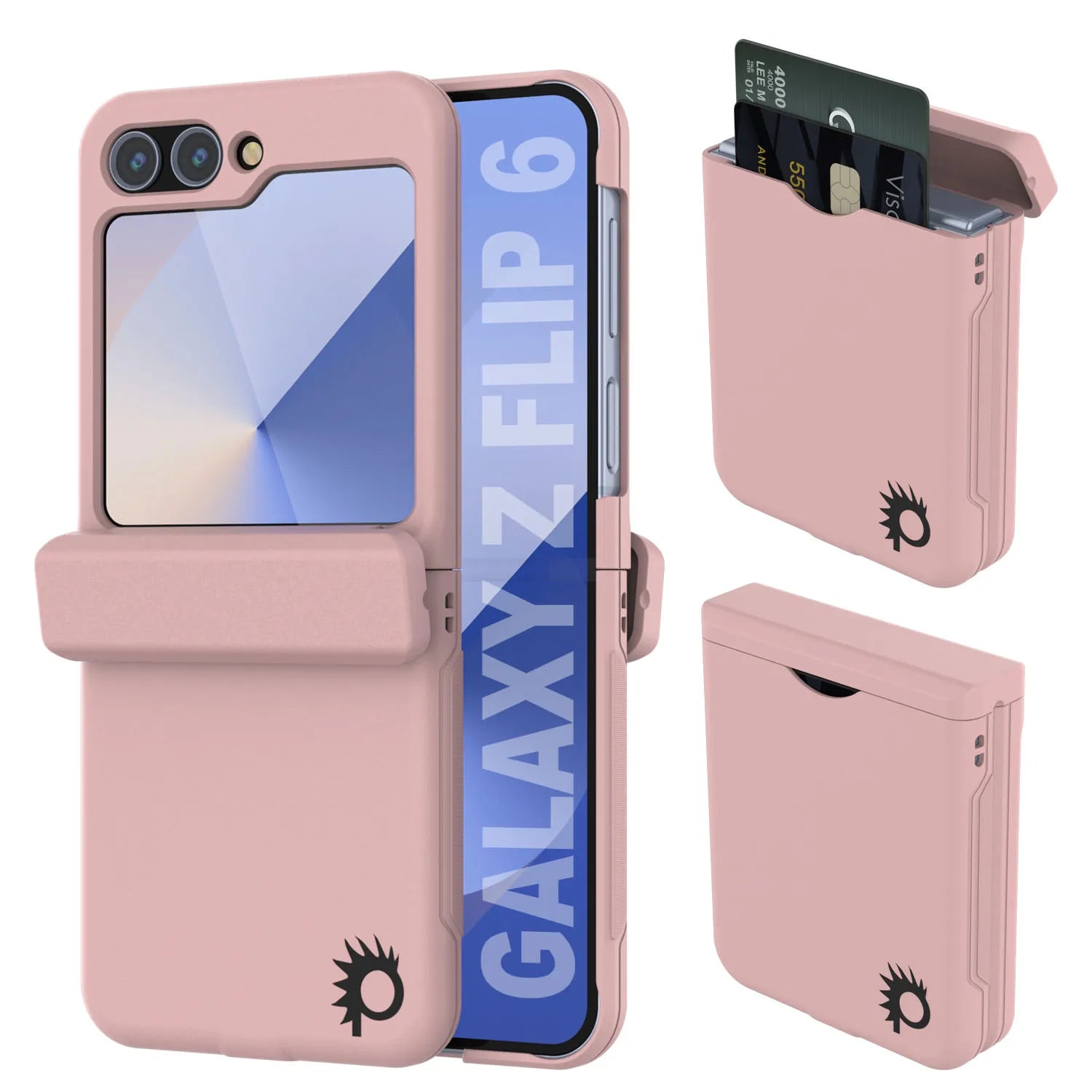 Galaxy Z Flip6 Card Holder Case [Crystal CardSlot Series] [Slim Fit] [Pink]