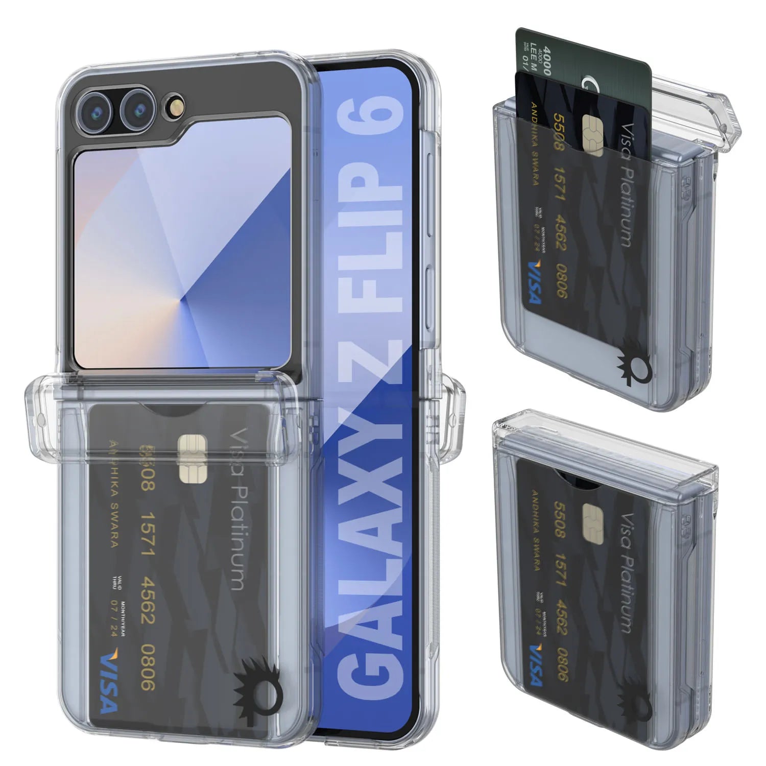 Galaxy Z Flip6 Card Holder Case [Crystal CardSlot Series] [Slim Fit] [Clear]