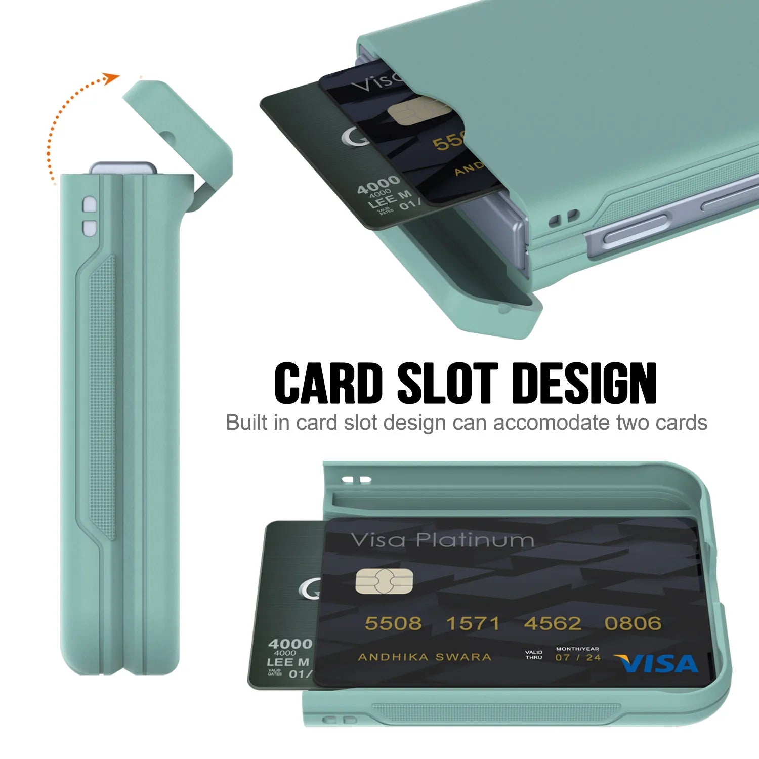 Galaxy Z Flip6 Card Holder Case [Crystal CardSlot Series] [Slim Fit] [Teal]