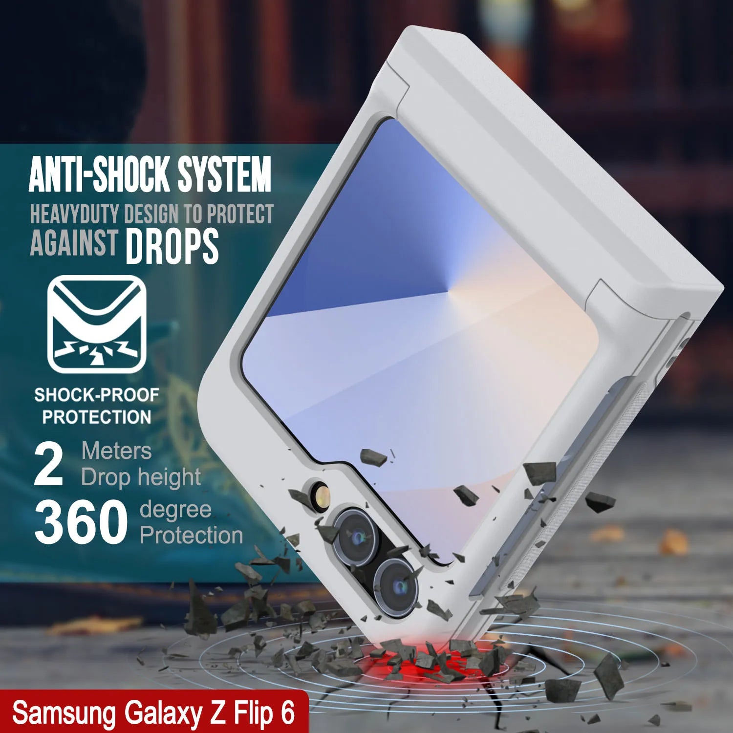 Galaxy Z Flip6 Card Holder Case [Crystal CardSlot Series] [Slim Fit] [White]