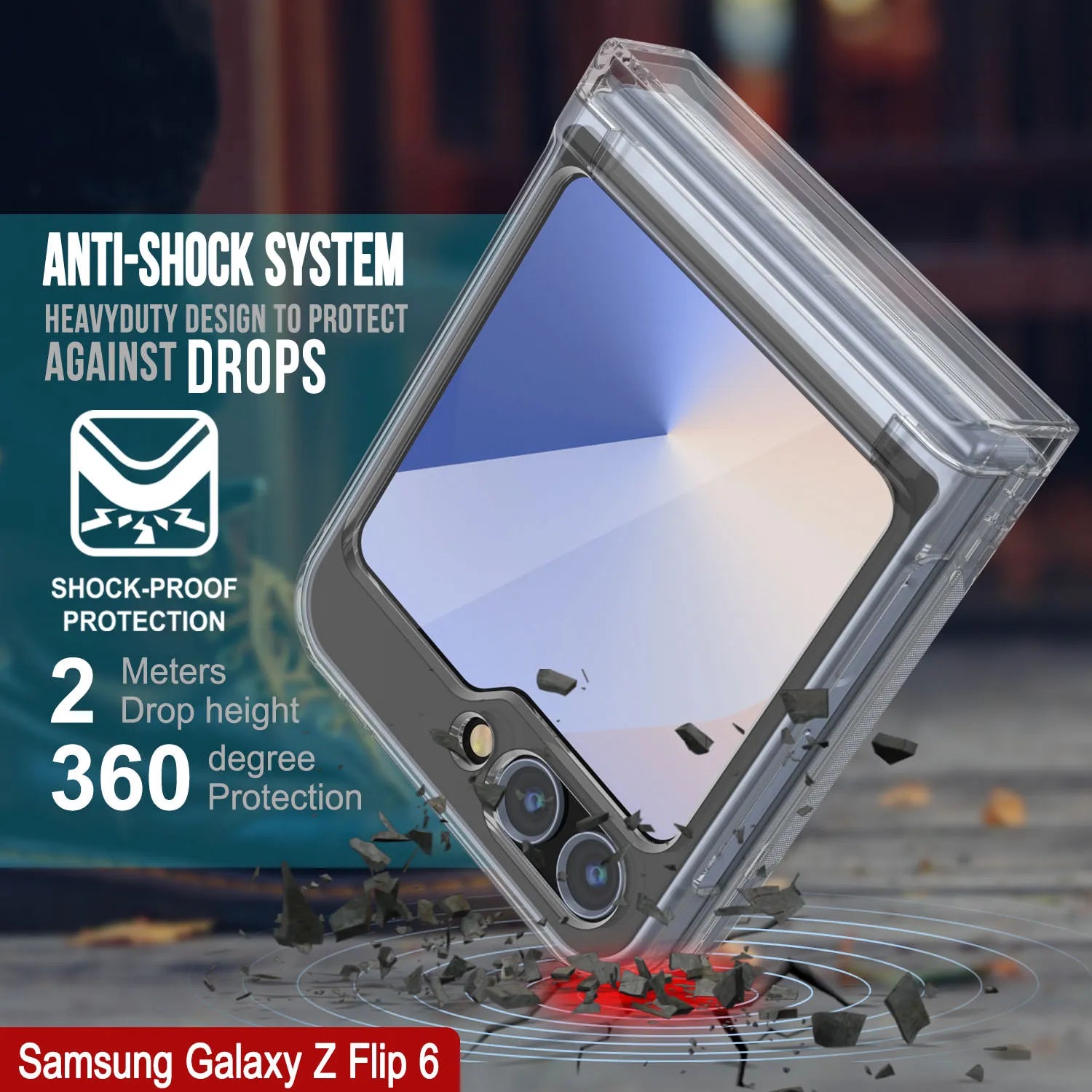 Galaxy Z Flip6 Card Holder Case [Crystal CardSlot Series] [Slim Fit] [Clear]