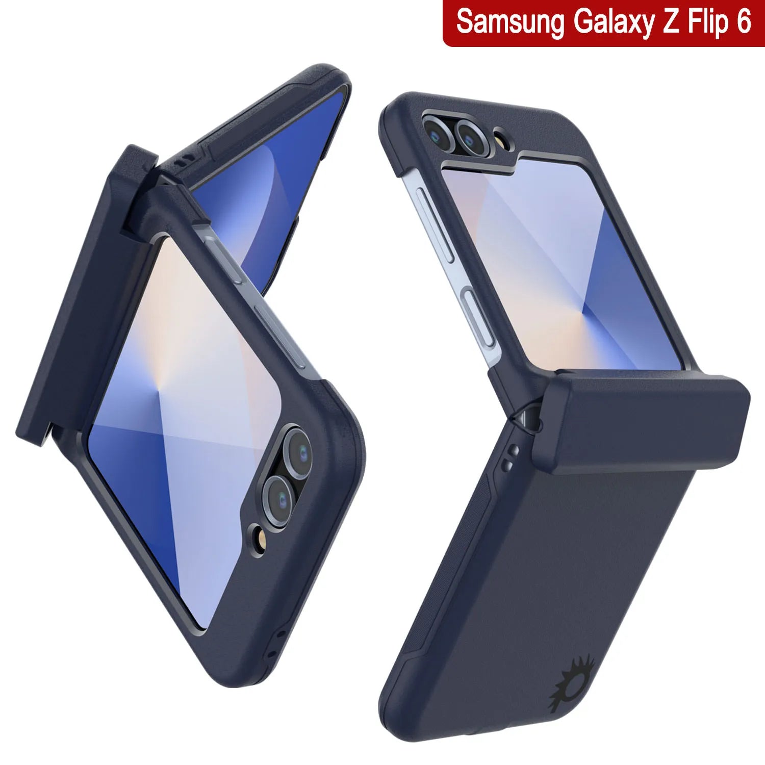 Galaxy Z Flip6 Card Holder Case [Crystal CardSlot Series] [Slim Fit] [Navy Blue]