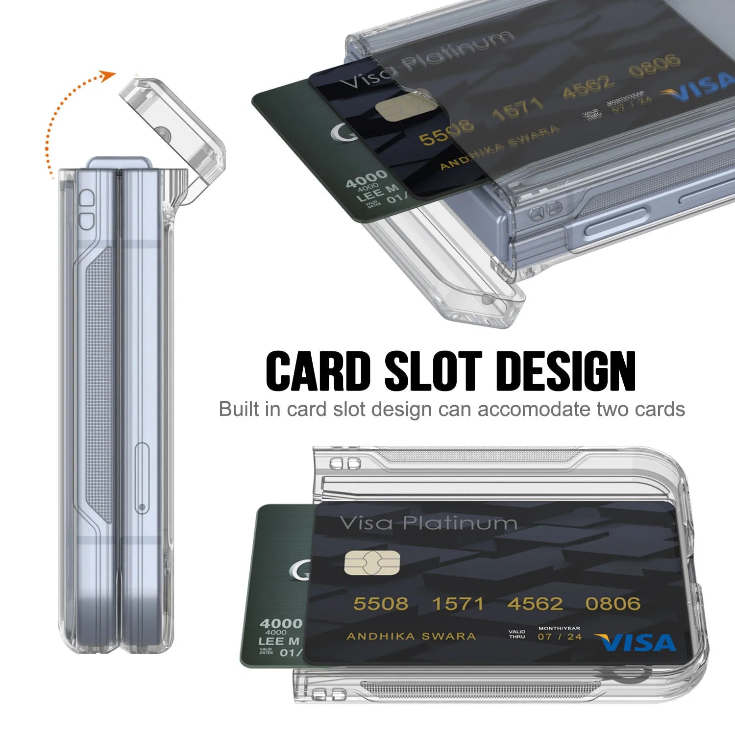 Galaxy Z Flip6 Card Holder Case [Crystal CardSlot Series] [Slim Fit] [Clear]
