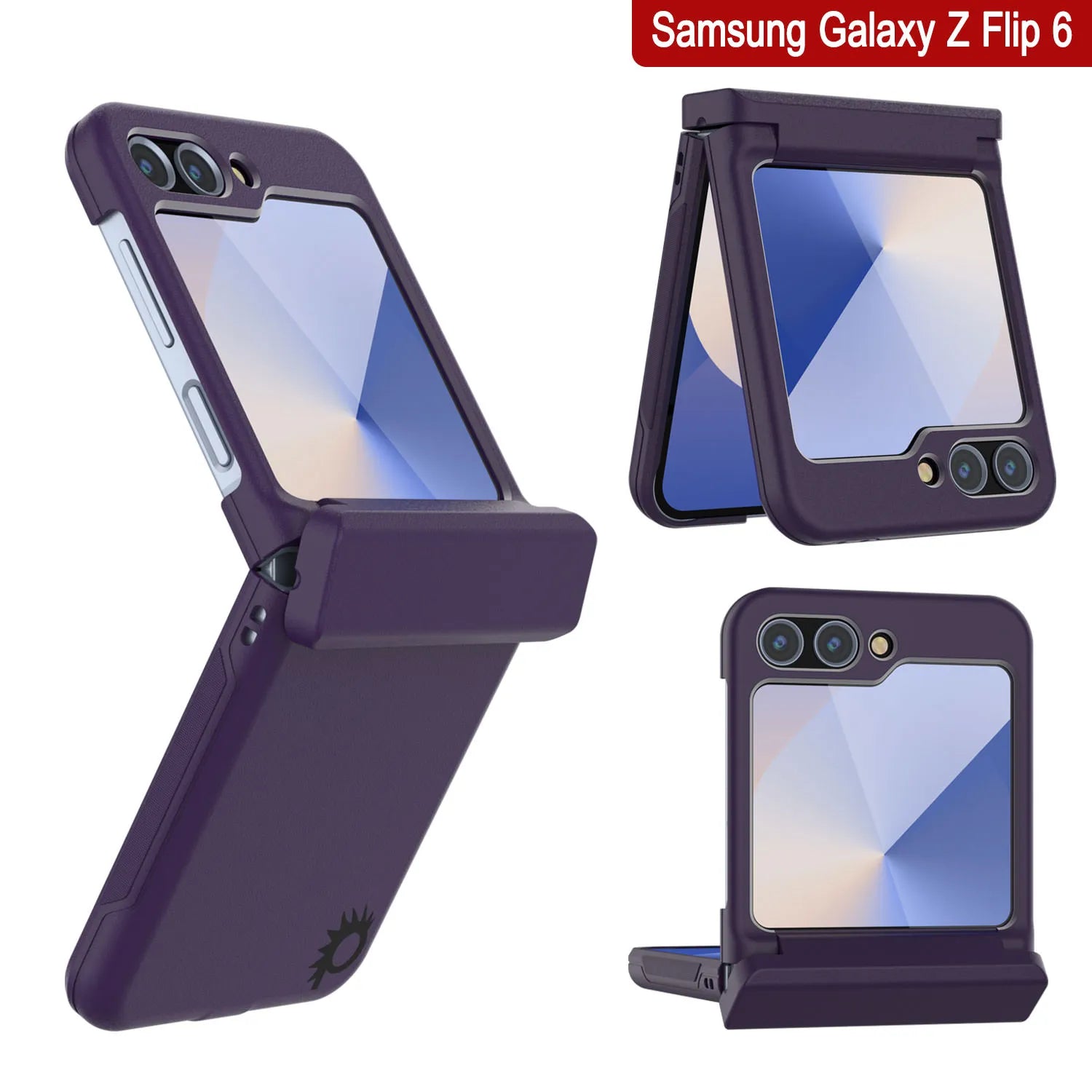 Galaxy Z Flip6 Card Holder Case [Crystal CardSlot Series] [Slim Fit] [Purple]