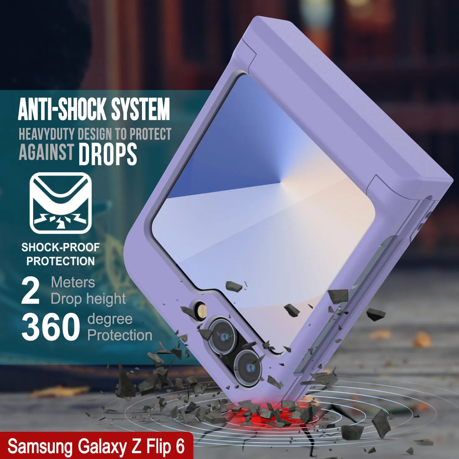 Galaxy Z Flip6 Card Holder Case [Crystal CardSlot Series] [Slim Fit] [Lavender]