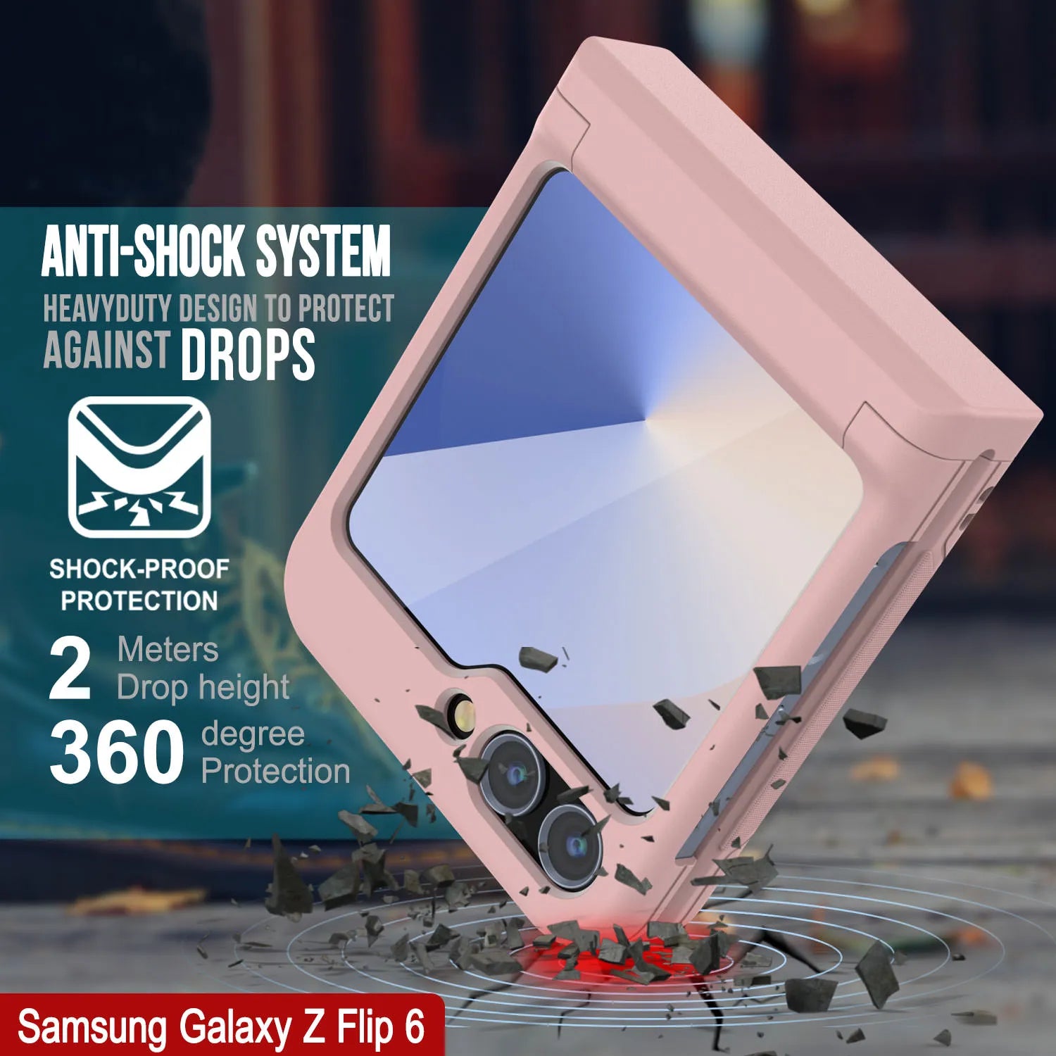 Galaxy Z Flip6 Card Holder Case [Crystal CardSlot Series] [Slim Fit] [Pink]