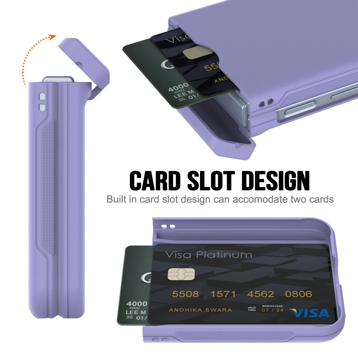 Galaxy Z Flip6 Card Holder Case [Crystal CardSlot Series] [Slim Fit] [Lavender]