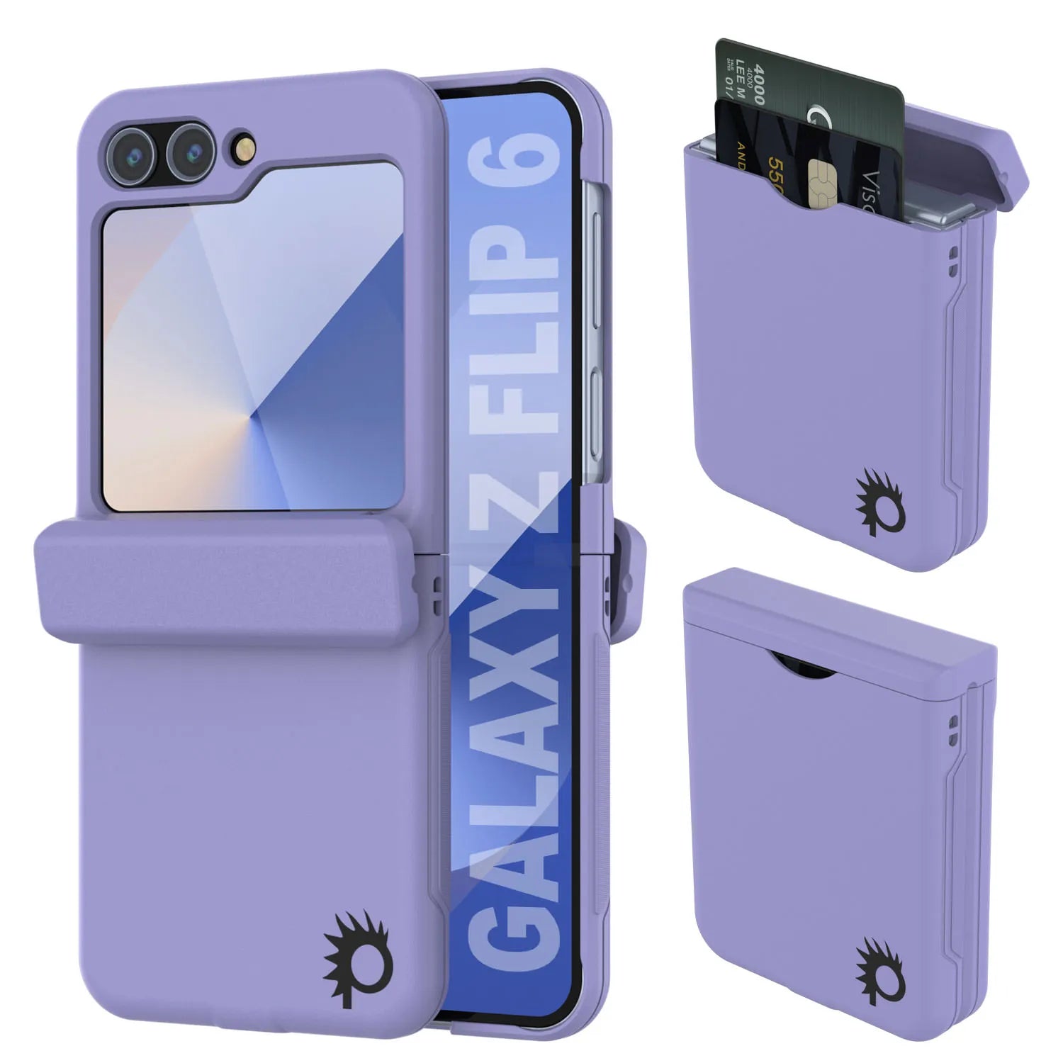 Galaxy Z Flip6 Card Holder Case [Crystal CardSlot Series] [Slim Fit] [Lavender]