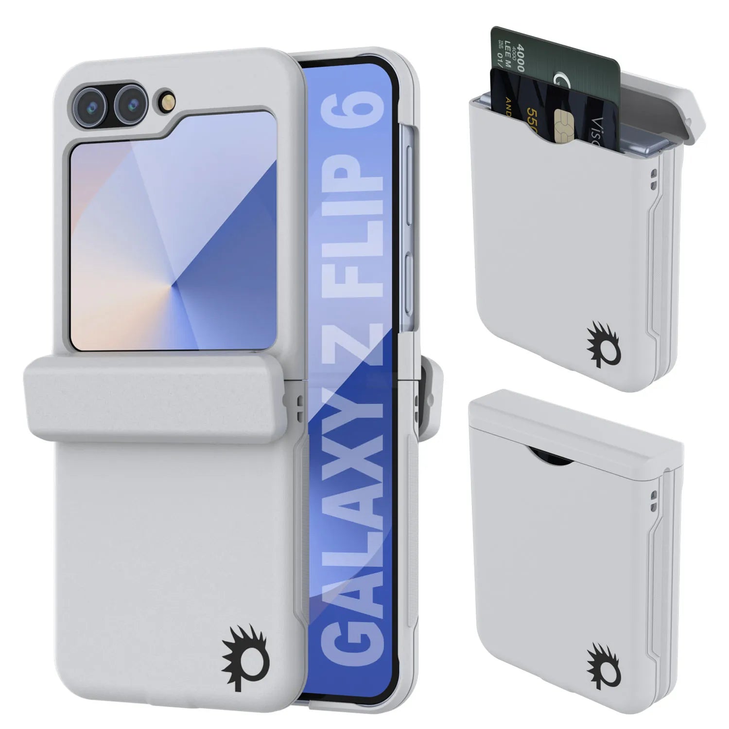 Galaxy Z Flip6 Card Holder Case [Crystal CardSlot Series] [Slim Fit] [White]