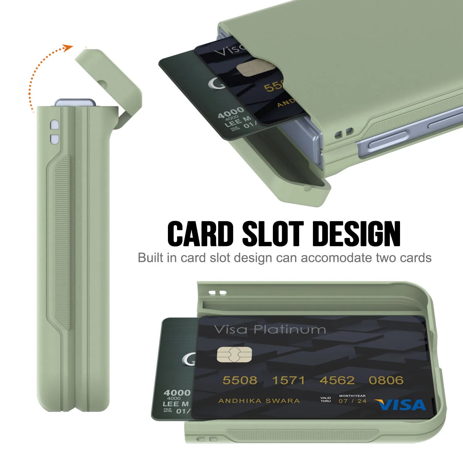 Galaxy Z Flip6 Card Holder Case [Crystal CardSlot Series] [Slim Fit] [Light Green]