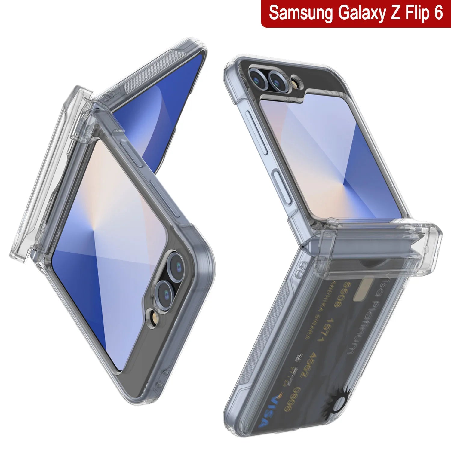 Galaxy Z Flip6 Card Holder Case [Crystal CardSlot Series] [Slim Fit] [Clear]