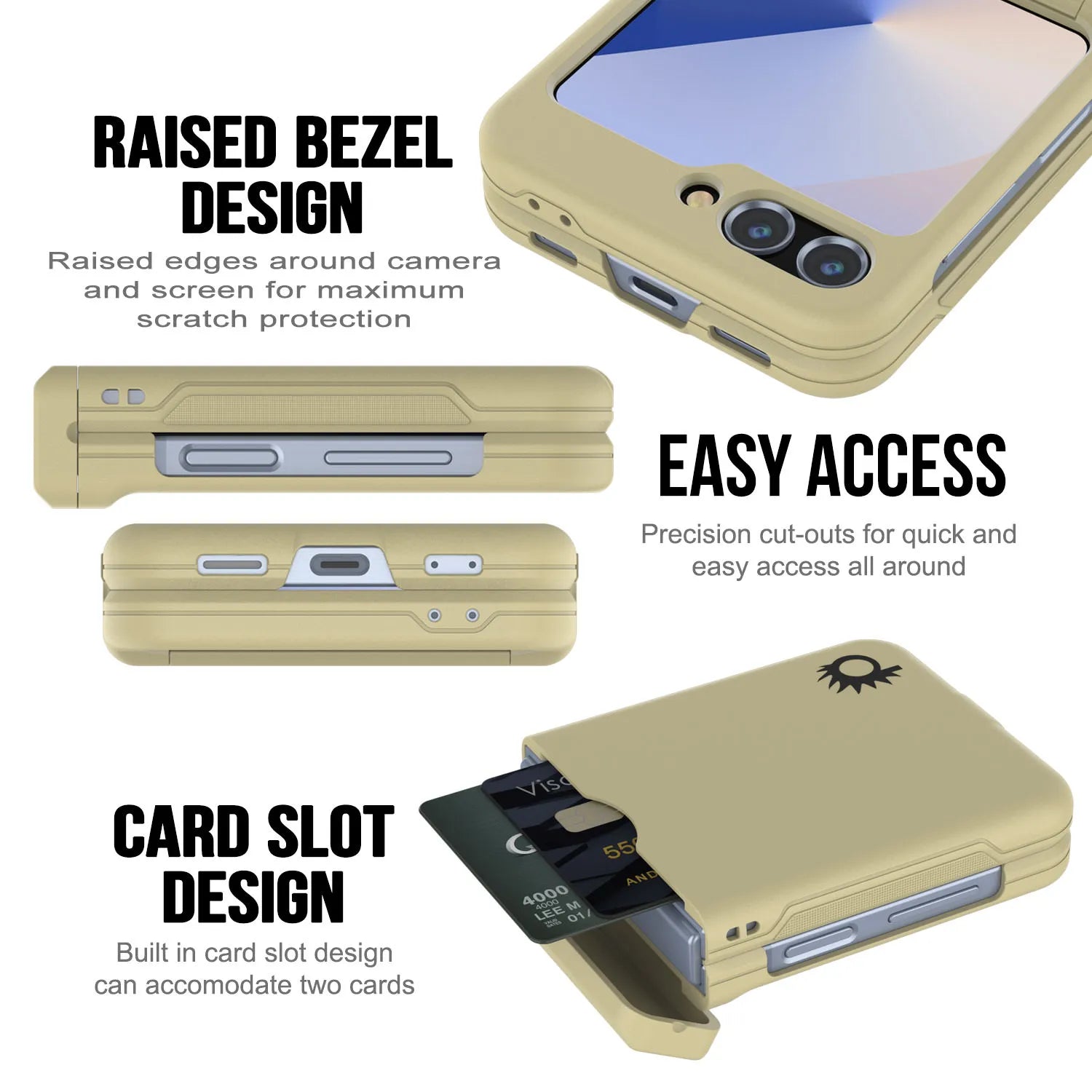 Galaxy Z Flip6 Card Holder Case [Crystal CardSlot Series] [Slim Fit] [Yellow]