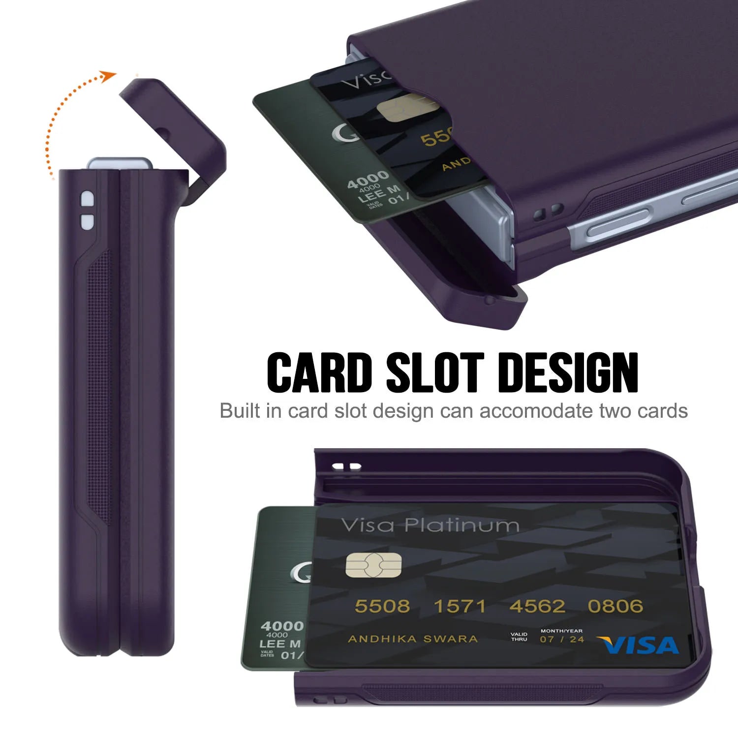 Galaxy Z Flip6 Card Holder Case [Crystal CardSlot Series] [Slim Fit] [Purple]