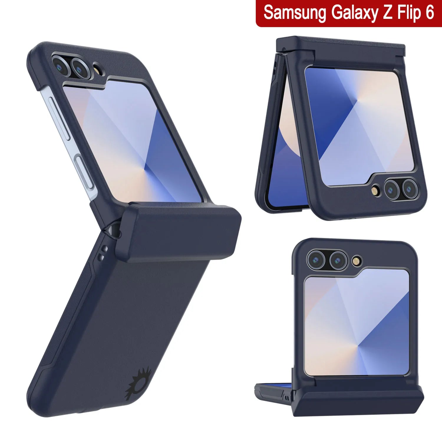 Galaxy Z Flip6 Card Holder Case [Crystal CardSlot Series] [Slim Fit] [Navy Blue]