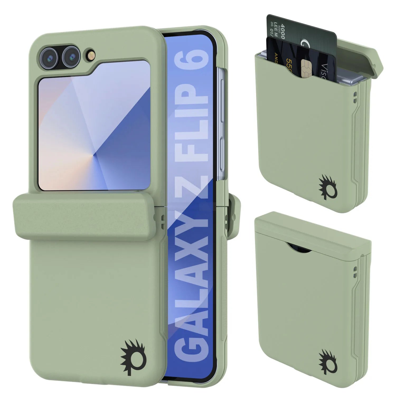 Galaxy Z Flip6 Card Holder Case [Crystal CardSlot Series] [Slim Fit] [Light Green]